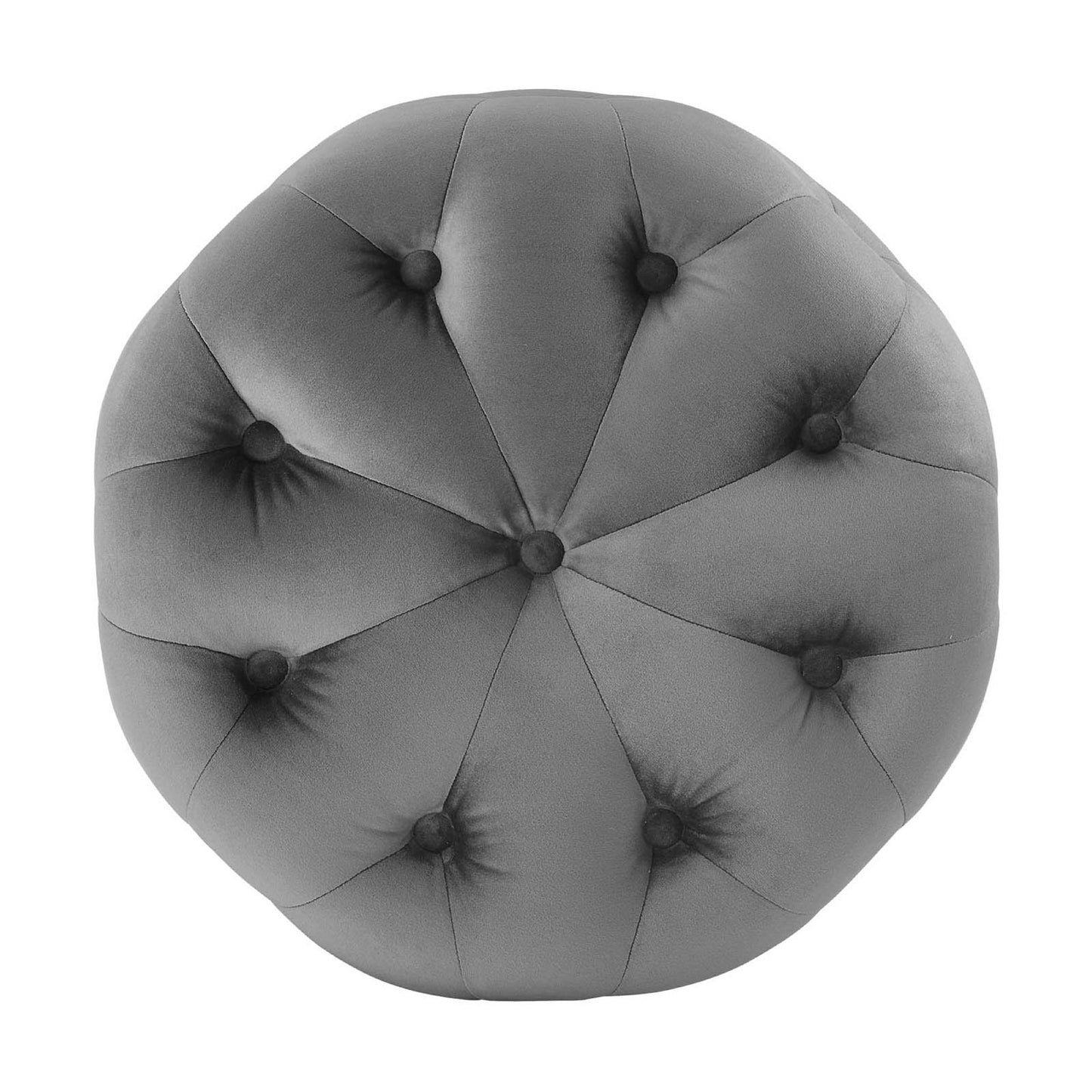 Amour Tufted Button Round Performance Velvet Ottoman by Modway EEI-3778-GRY