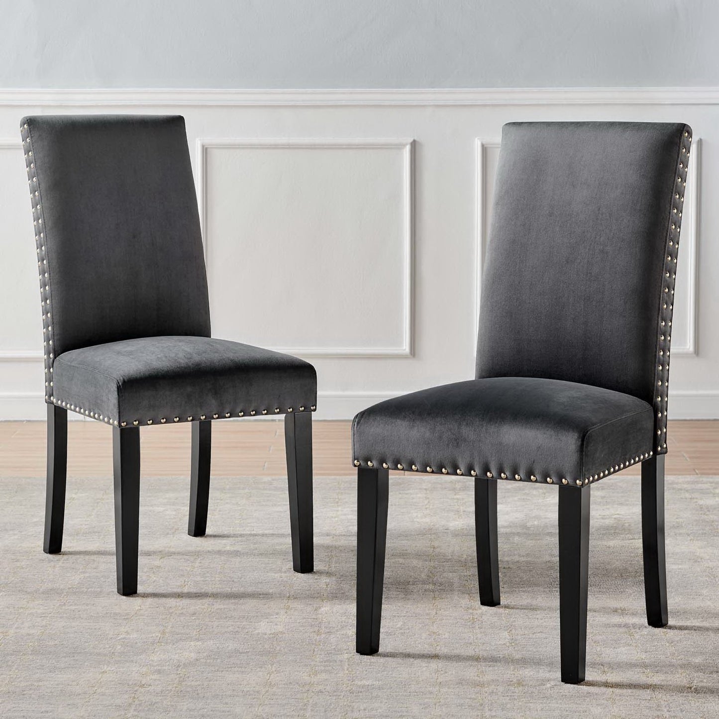 Parcel Performance Velvet Dining Side Chairs Set of 2 by Modway EEI-3779-CHA