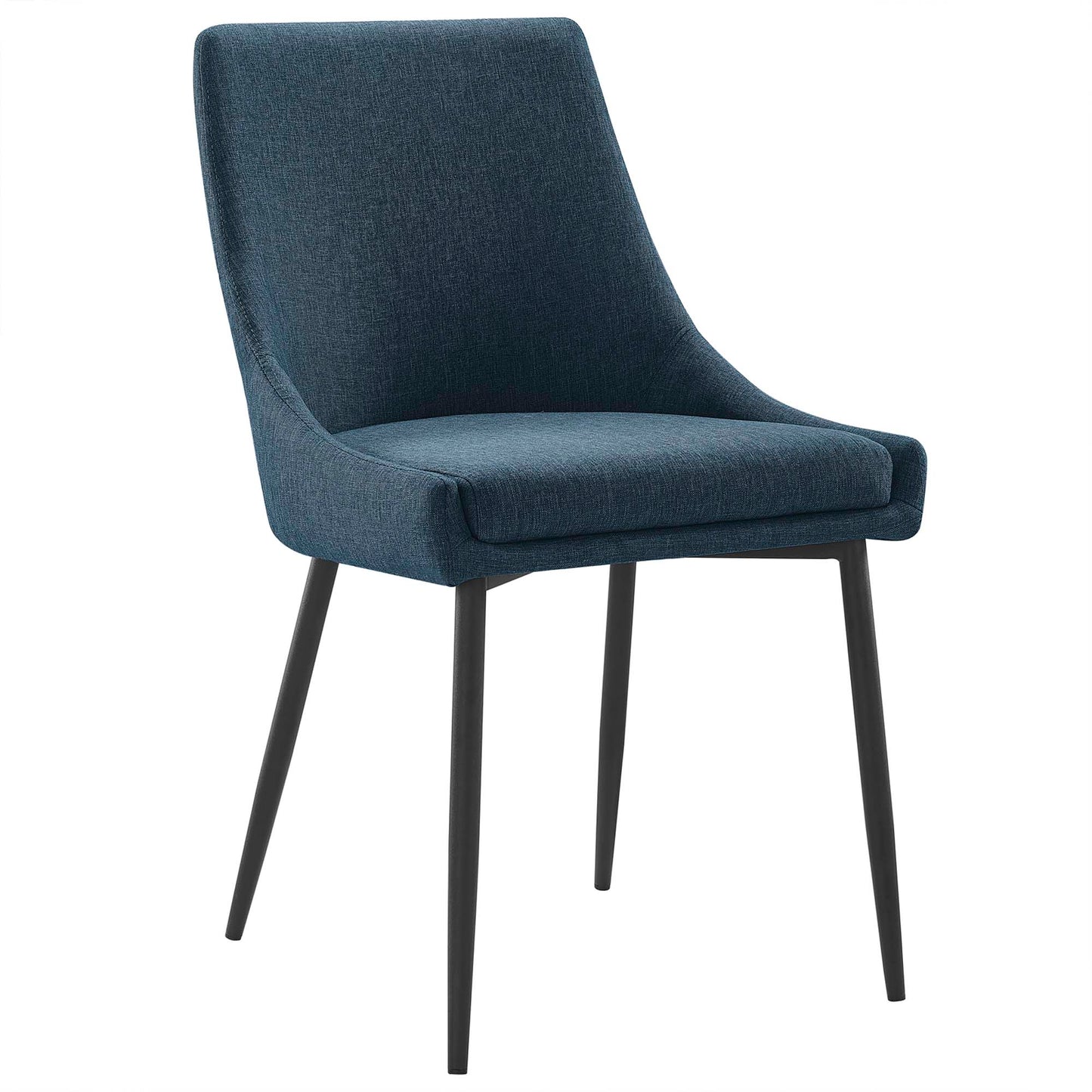Viscount Upholstered Fabric Dining Chairs Set of 2 by Modway EEI-3809-BLK-AZU