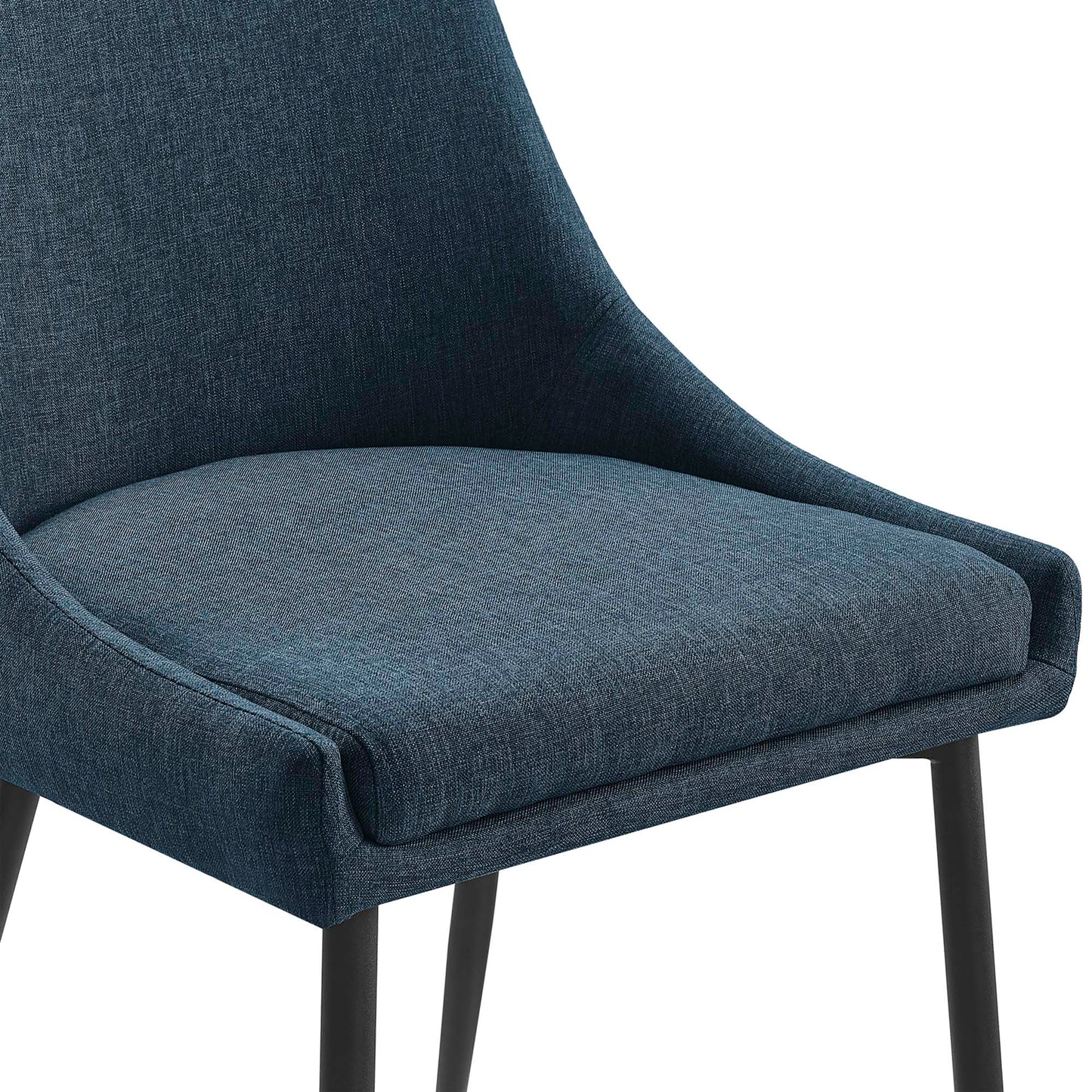 Viscount Upholstered Fabric Dining Chairs Set of 2 by Modway EEI-3809-BLK-AZU