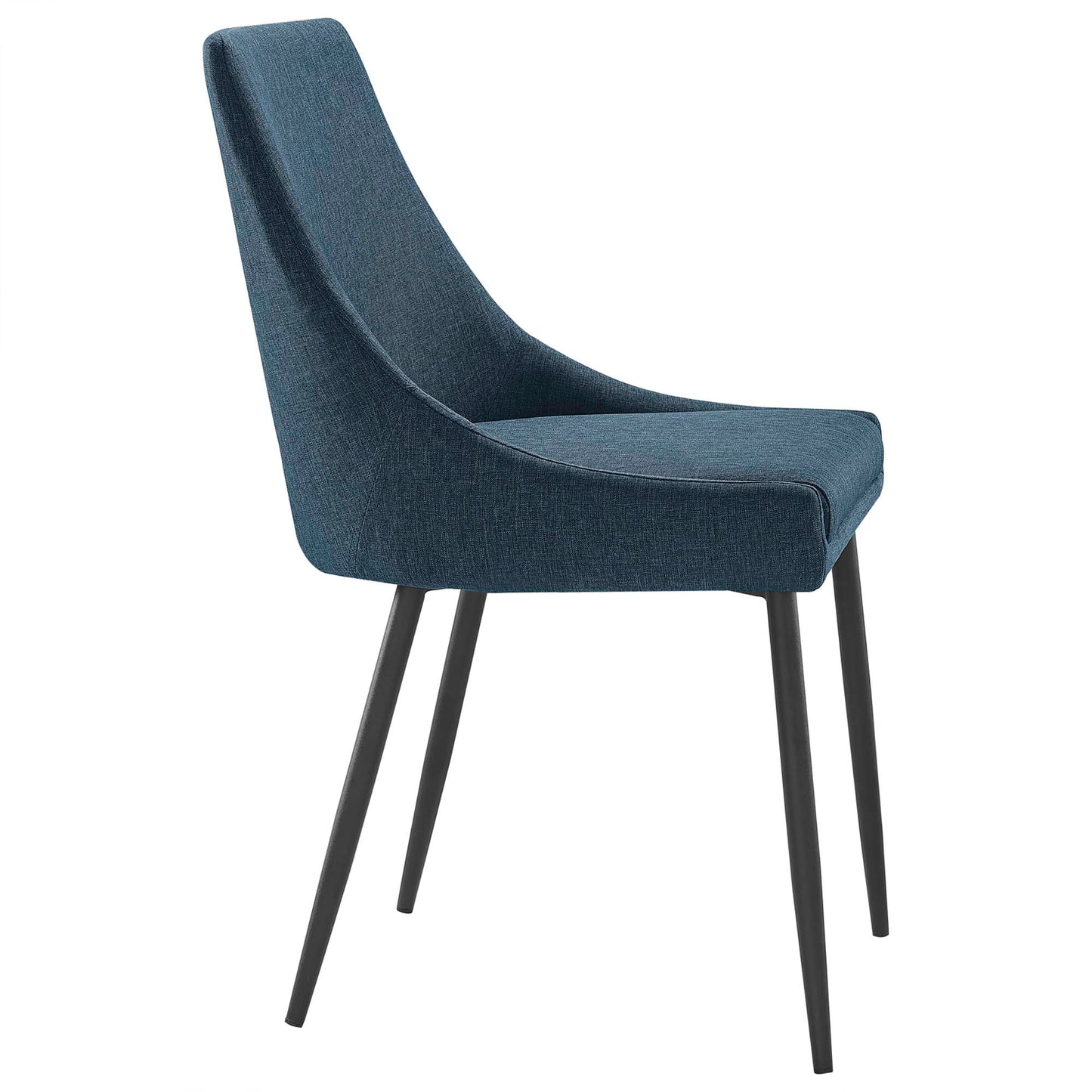 Viscount Upholstered Fabric Dining Chairs Set of 2 by Modway EEI-3809-BLK-AZU