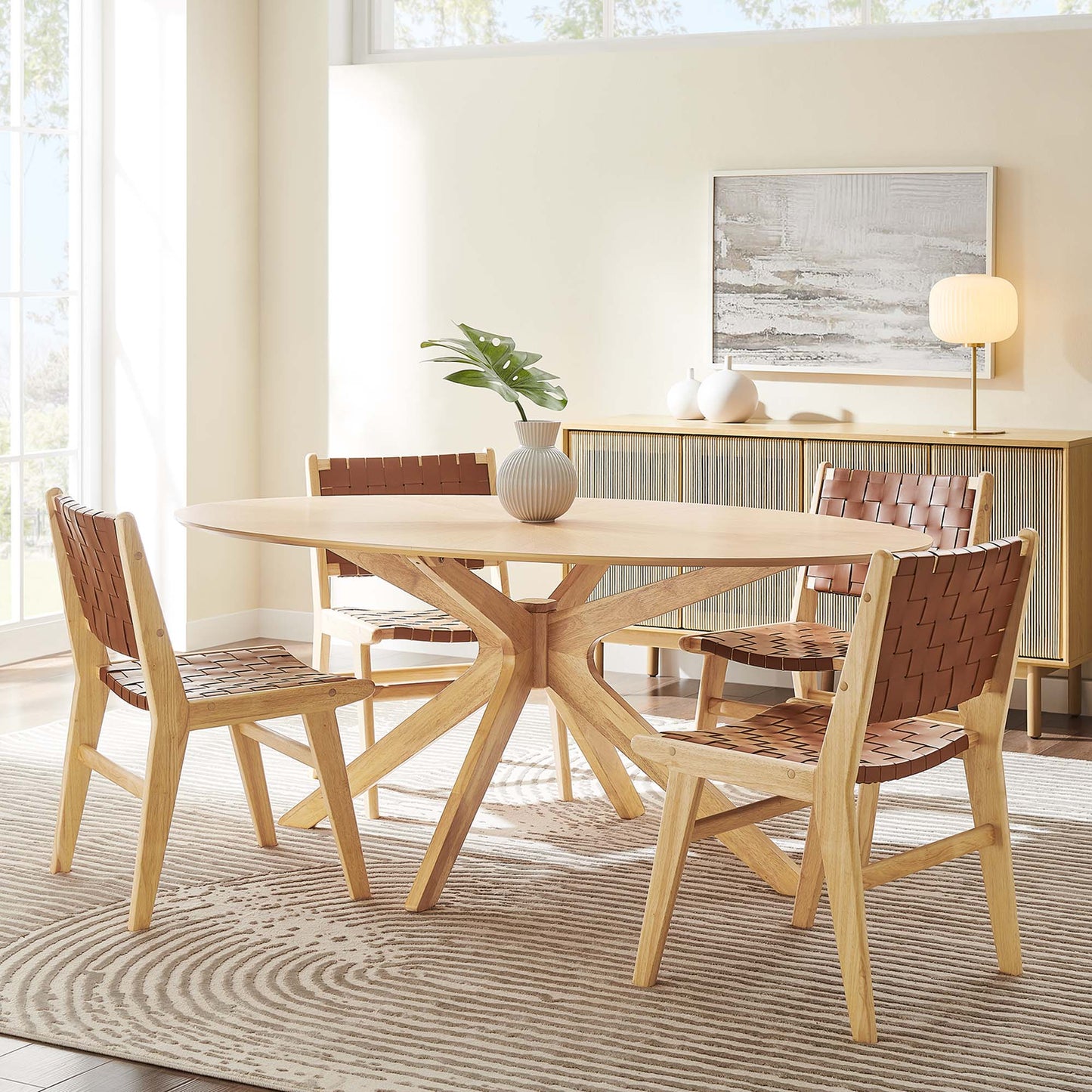 Crossroads 71" Oval Wood Dining Table by Modway EEI-3849-OAK