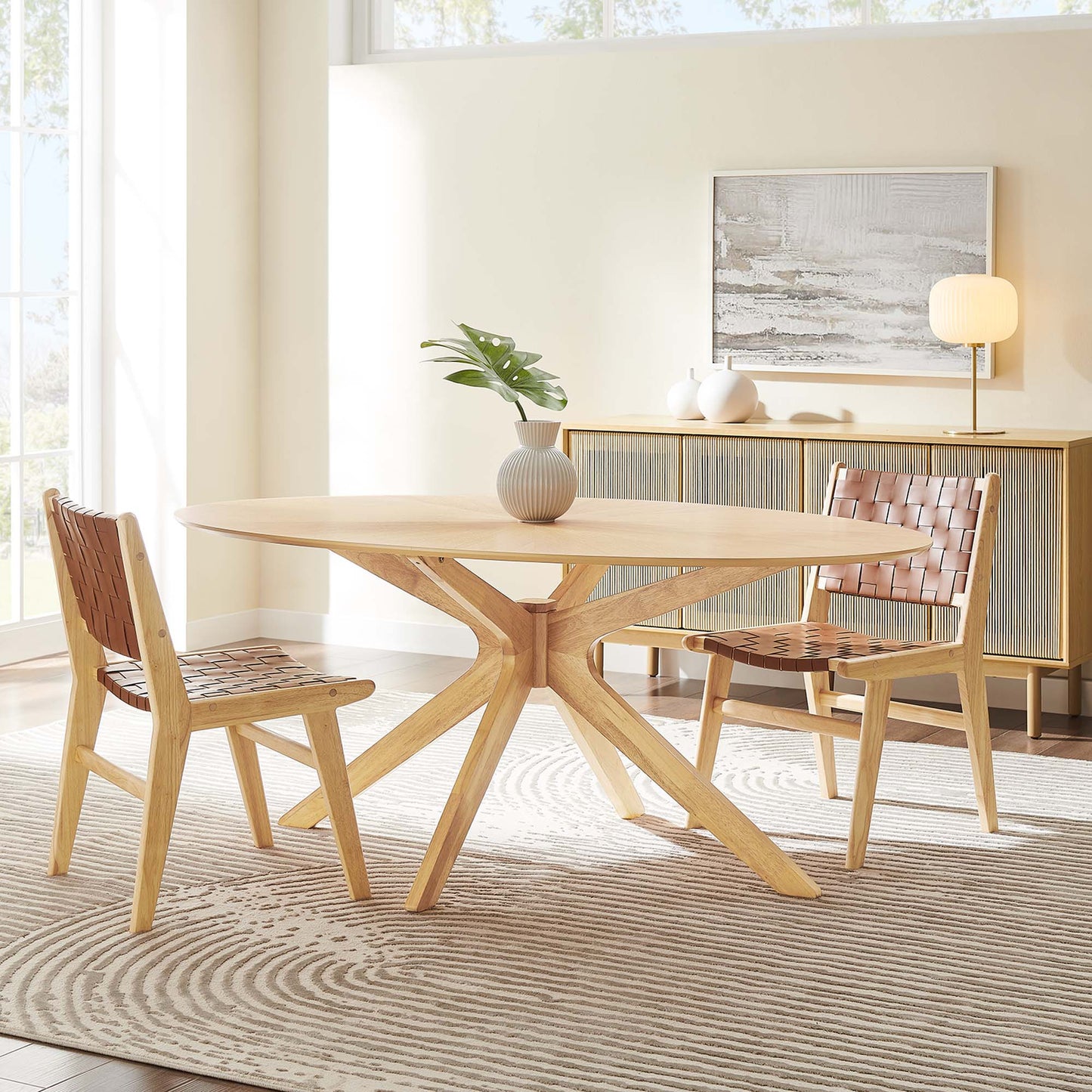 Crossroads 71" Oval Wood Dining Table by Modway EEI-3849-OAK