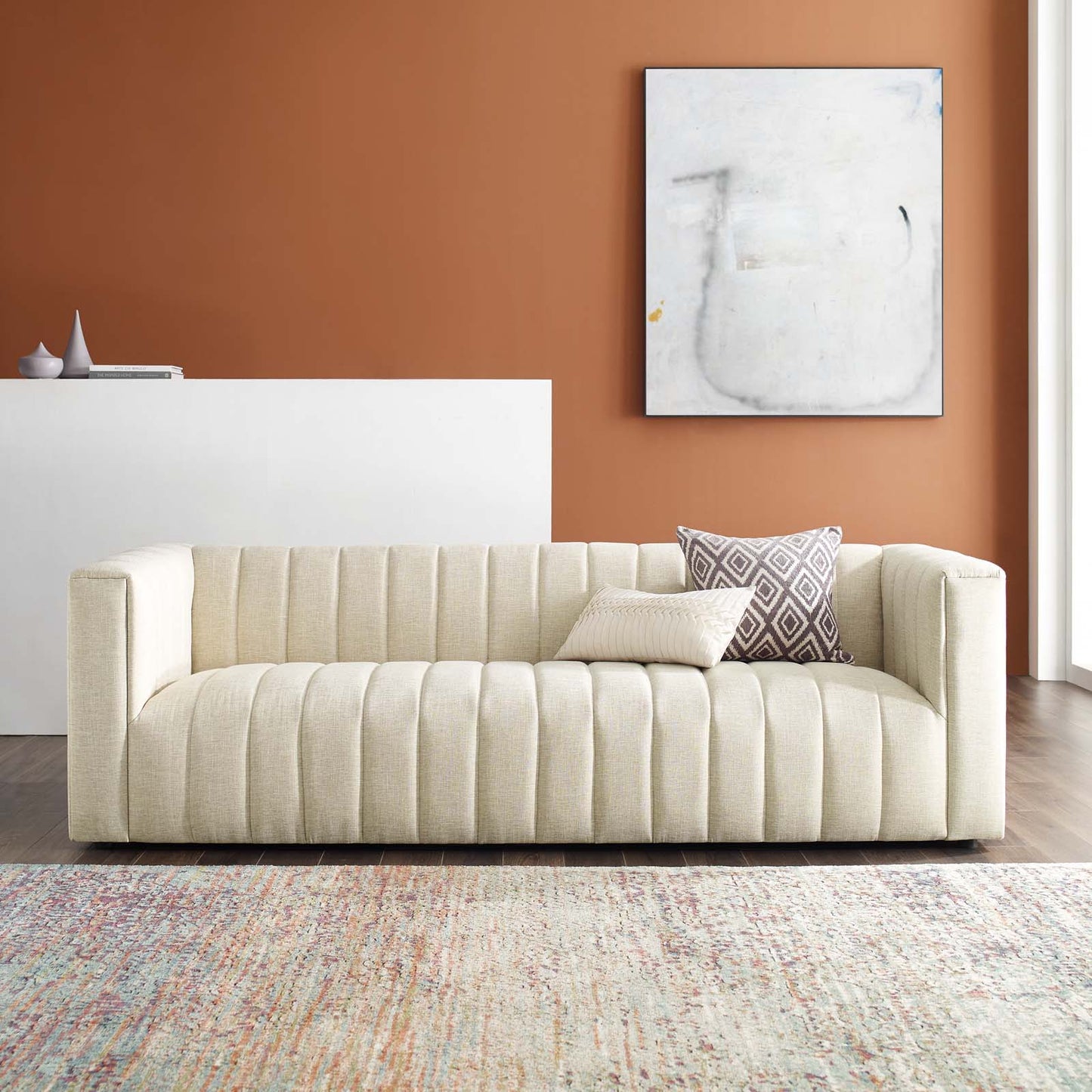 Reflection Channel Tufted Upholstered Fabric Sofa by Modway EEI-3881-BEI
