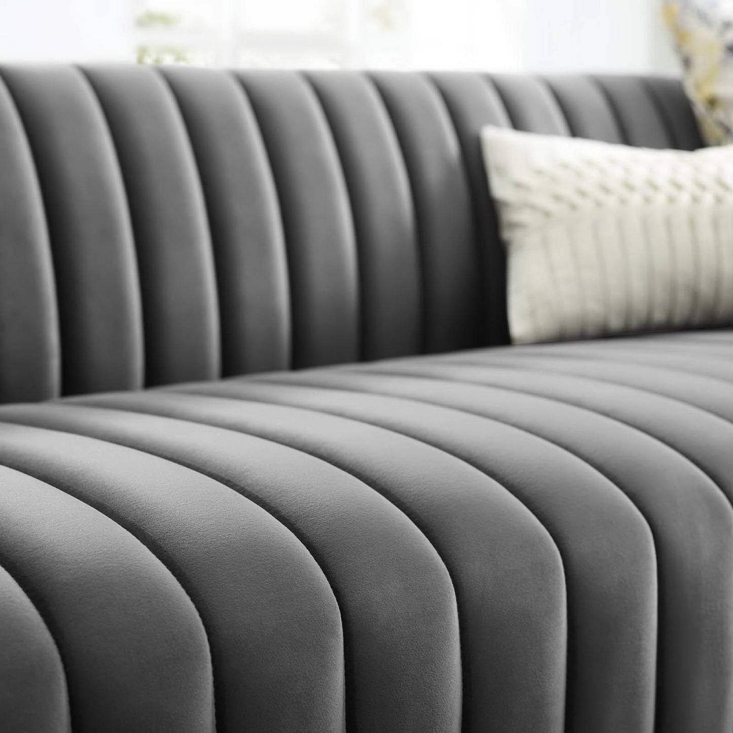 Conjure Channel Tufted Velvet Sofa by Modway EEI-3885-GRY