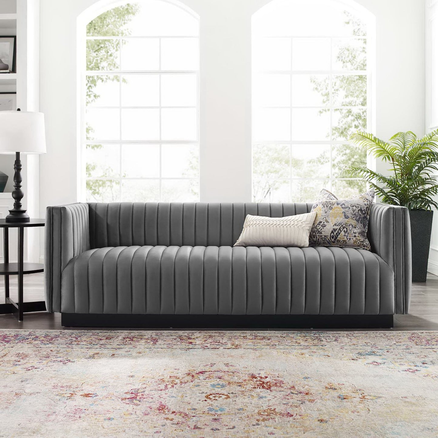 Conjure Channel Tufted Velvet Sofa by Modway EEI-3885-GRY