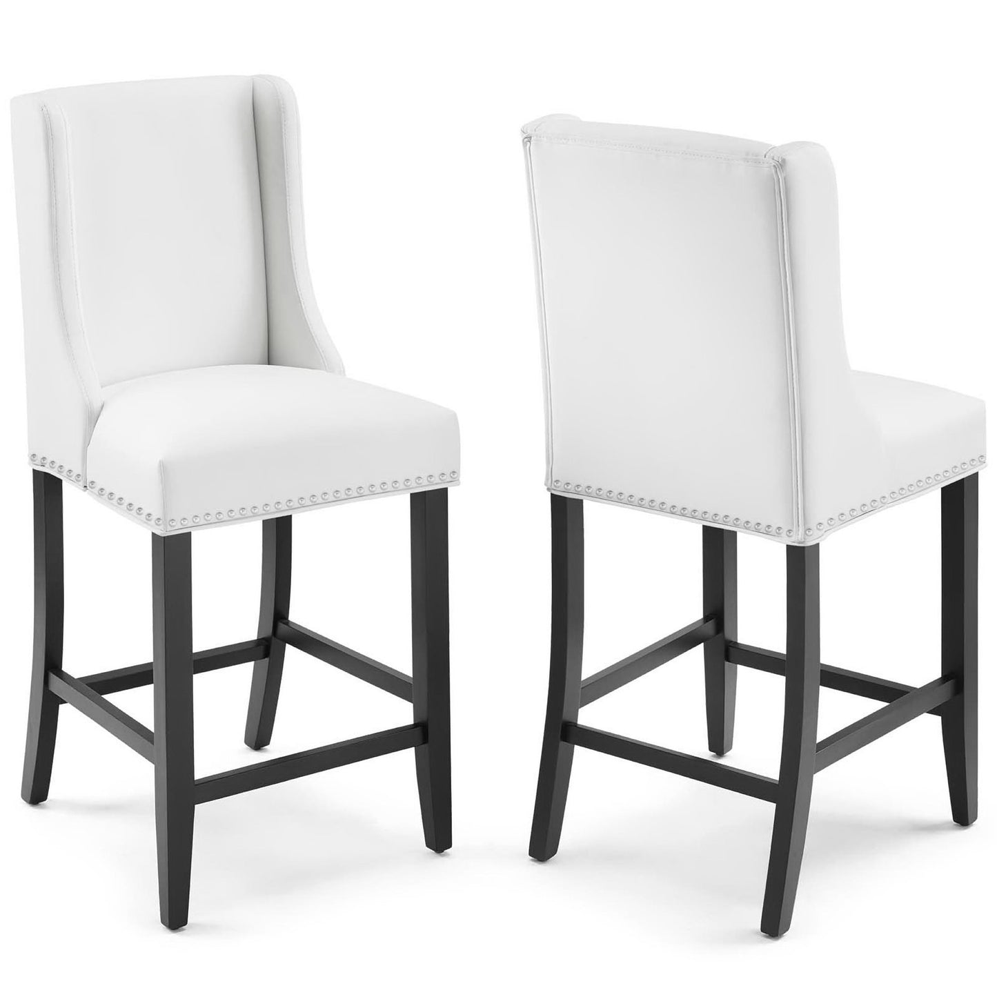 Baron Faux Leather Counter Stool Set of 2 by Modway EEI-4017-WHI