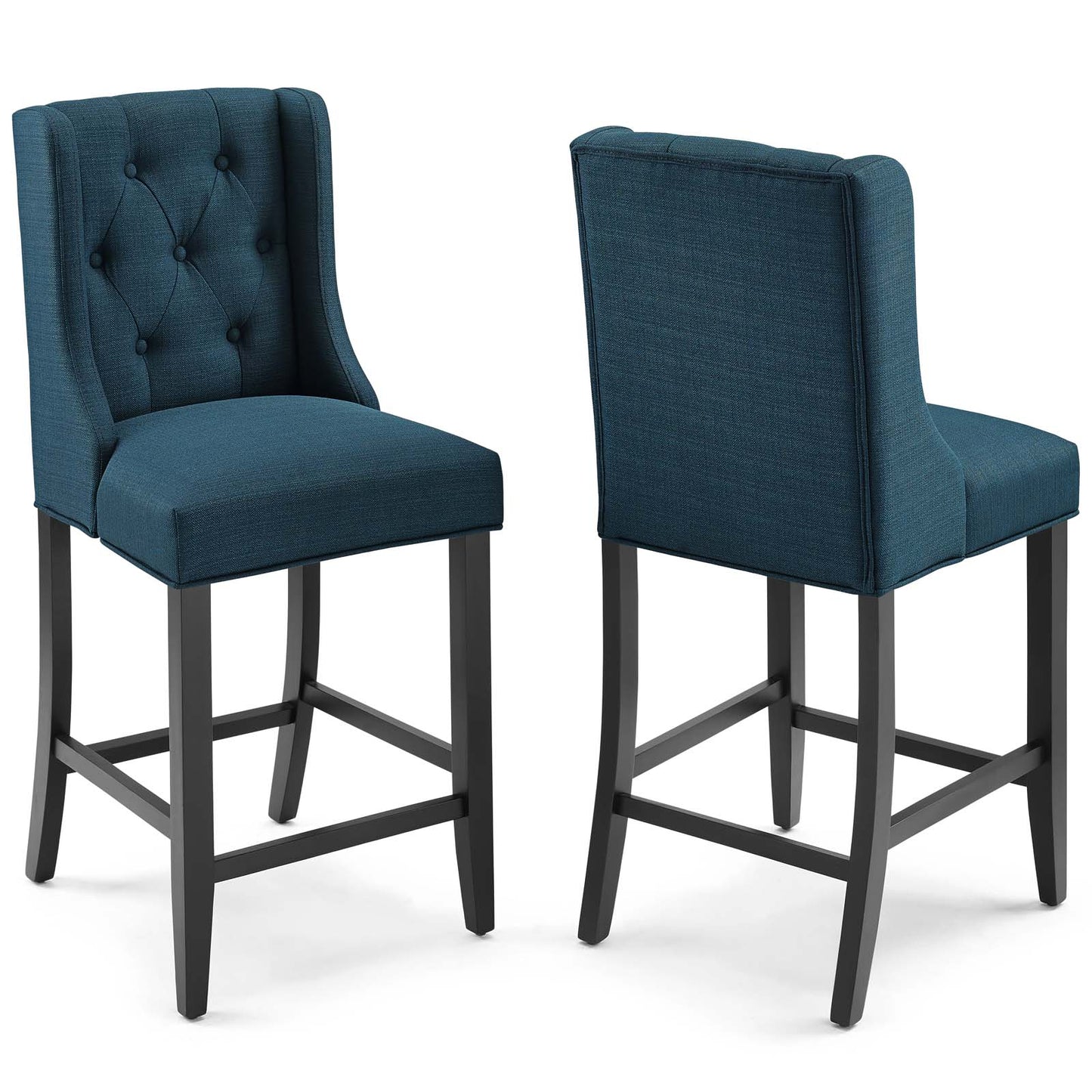 Baronet Upholstered Fabric Counter Bar Stool Set of 2 by Modway EEI-4020-AZU