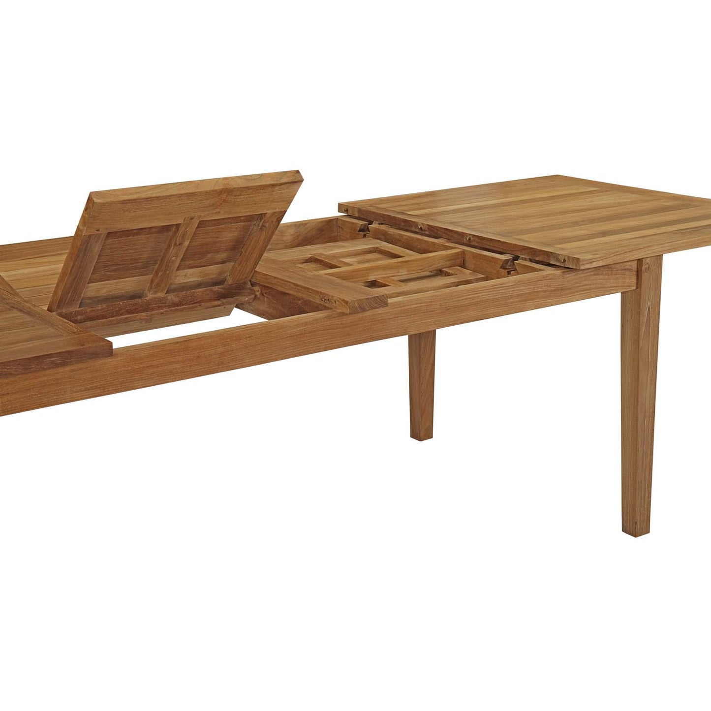 Marina 9 Piece Outdoor Patio Teak Dining Set by Modway EEI-4033-NAT-WHI-SET