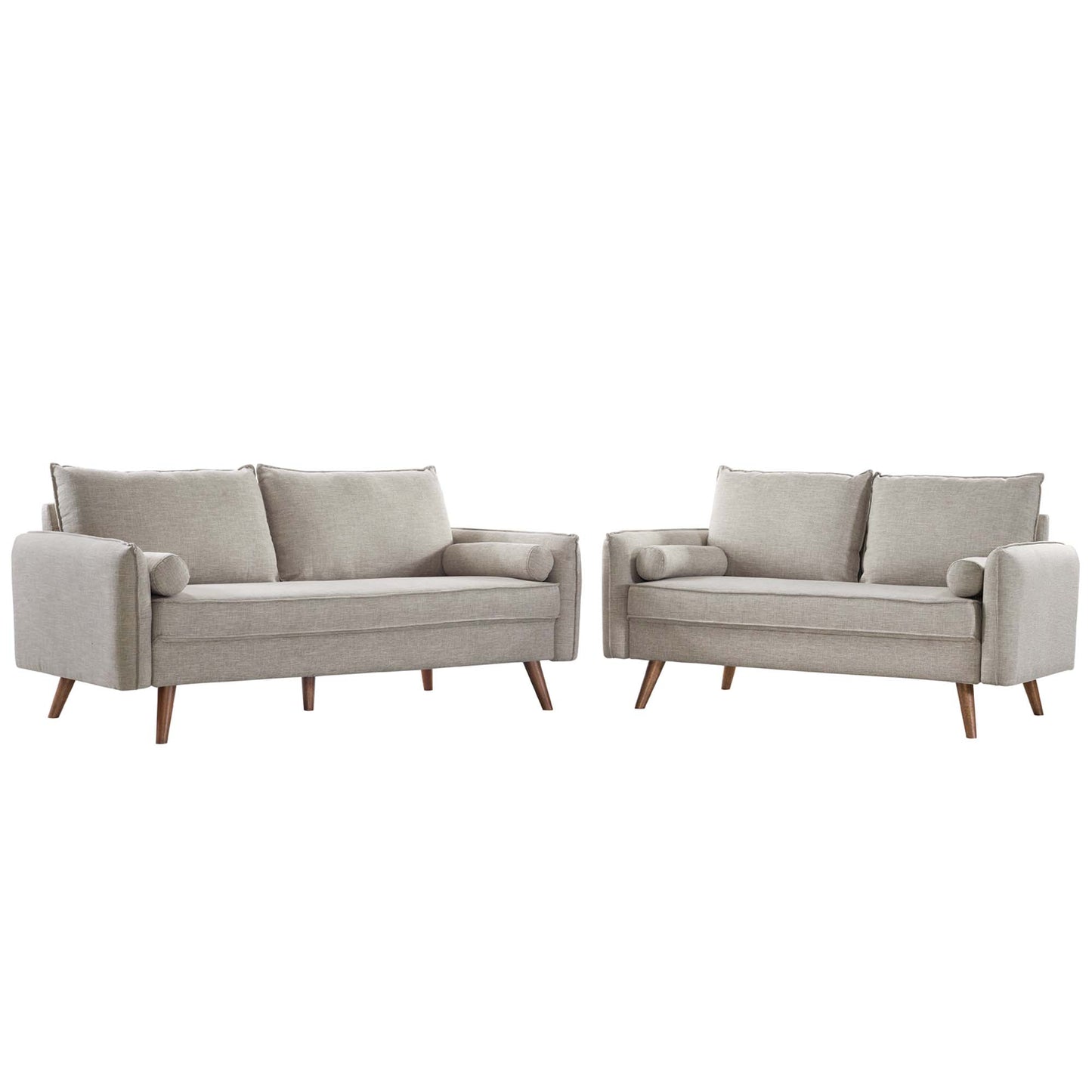 Revive Upholstered Fabric Sofa and Loveseat Set by Modway EEI-4047-BEI-SET
