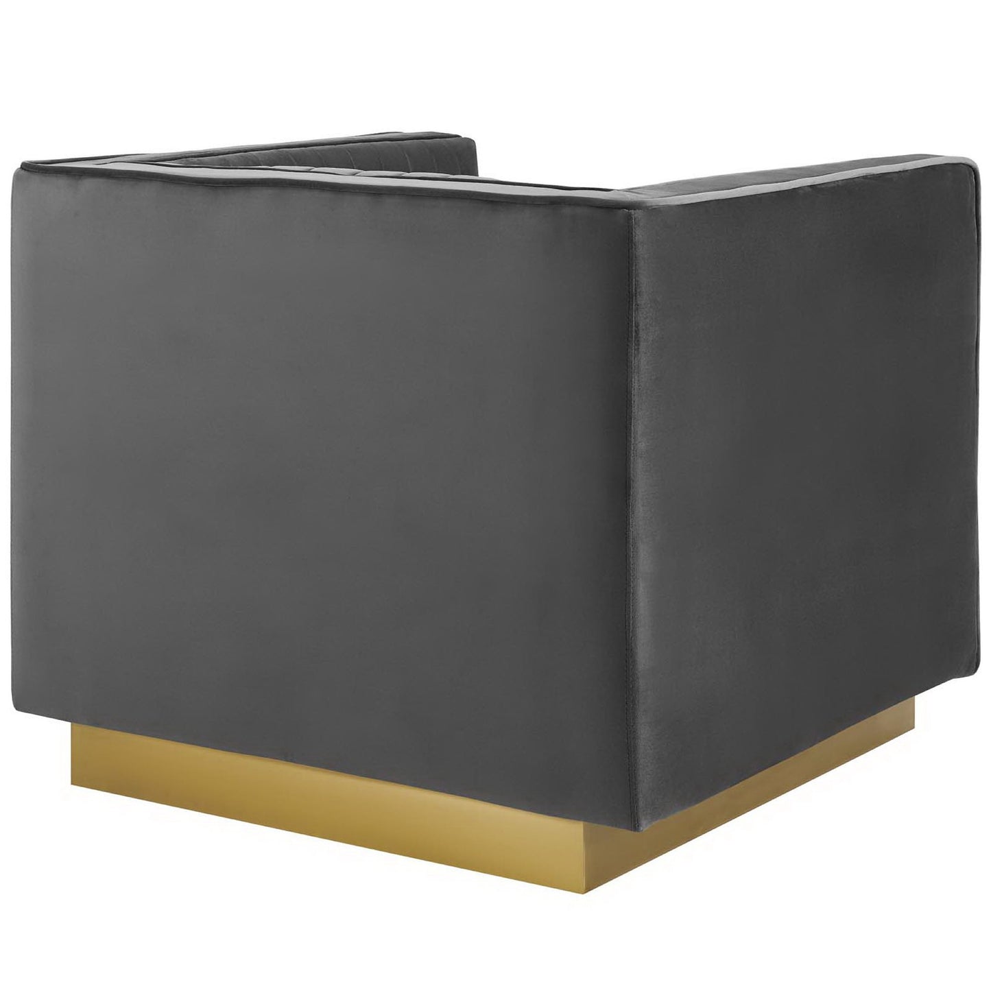 Sanguine Vertical Channel Tufted Upholstered Performance Velvet Armchair Set of 2 by Modway EEI-4145-GRY