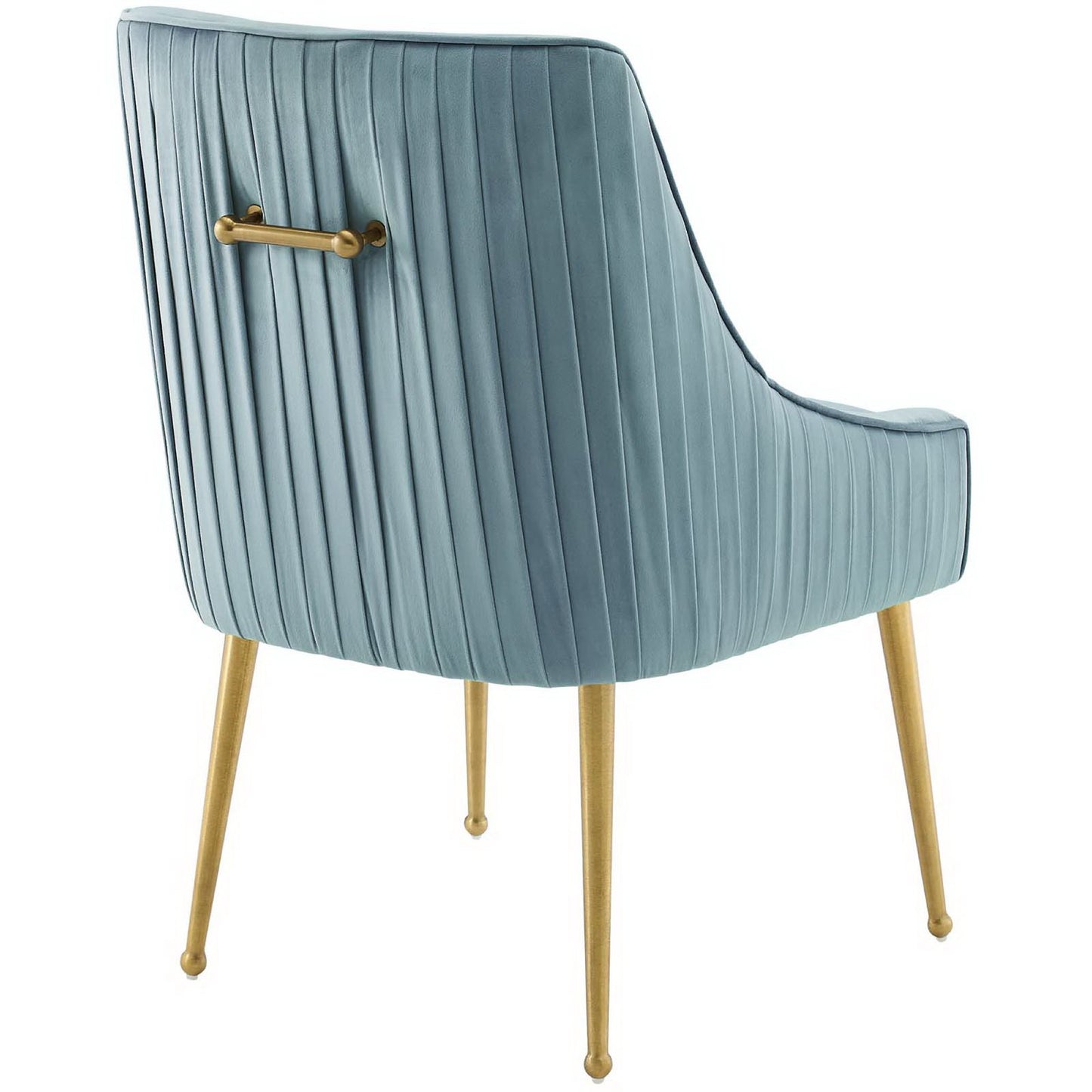 Discern Pleated Back Upholstered Performance Velvet Dining Chair Set of 2 by Modway EEI-4149-LBU