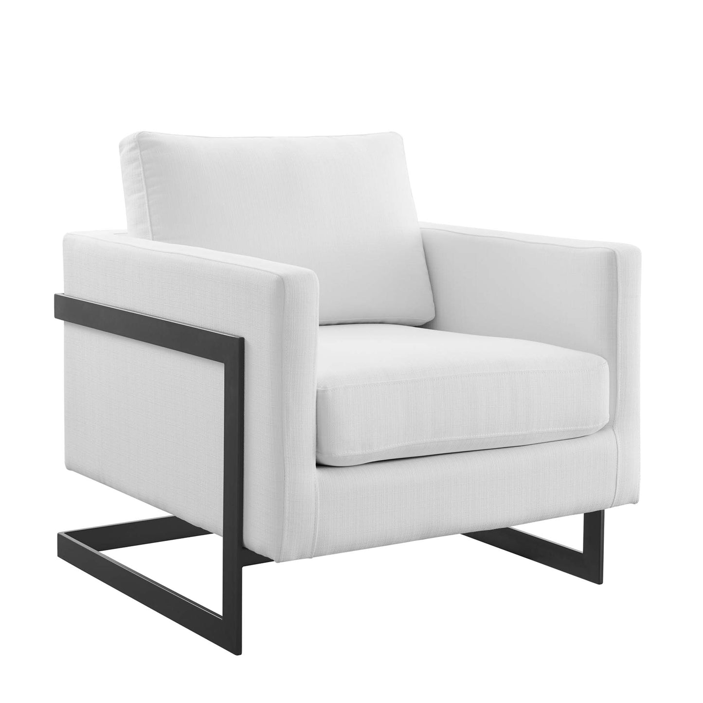 Posse Upholstered Fabric Accent Chair by Modway EEI-4391-BLK-WHI