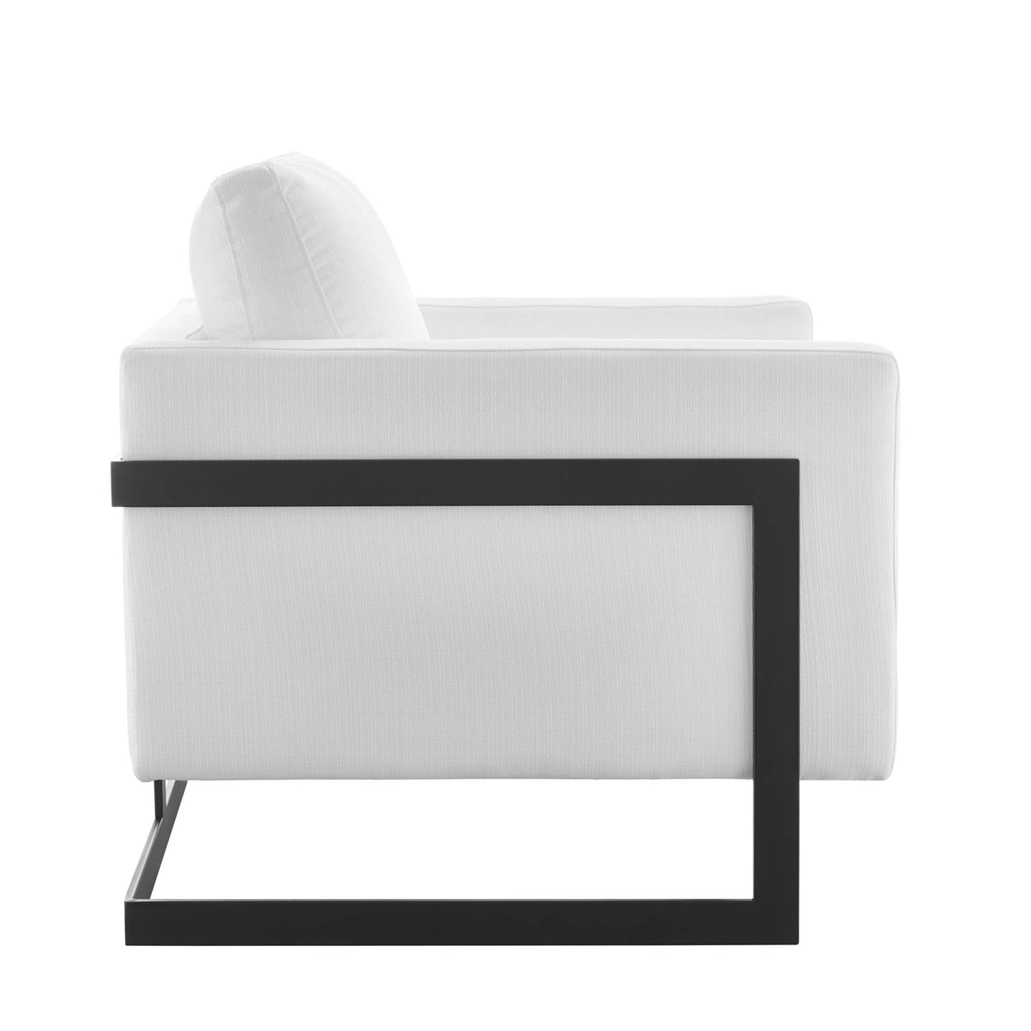 Posse Upholstered Fabric Accent Chair by Modway EEI-4391-BLK-WHI