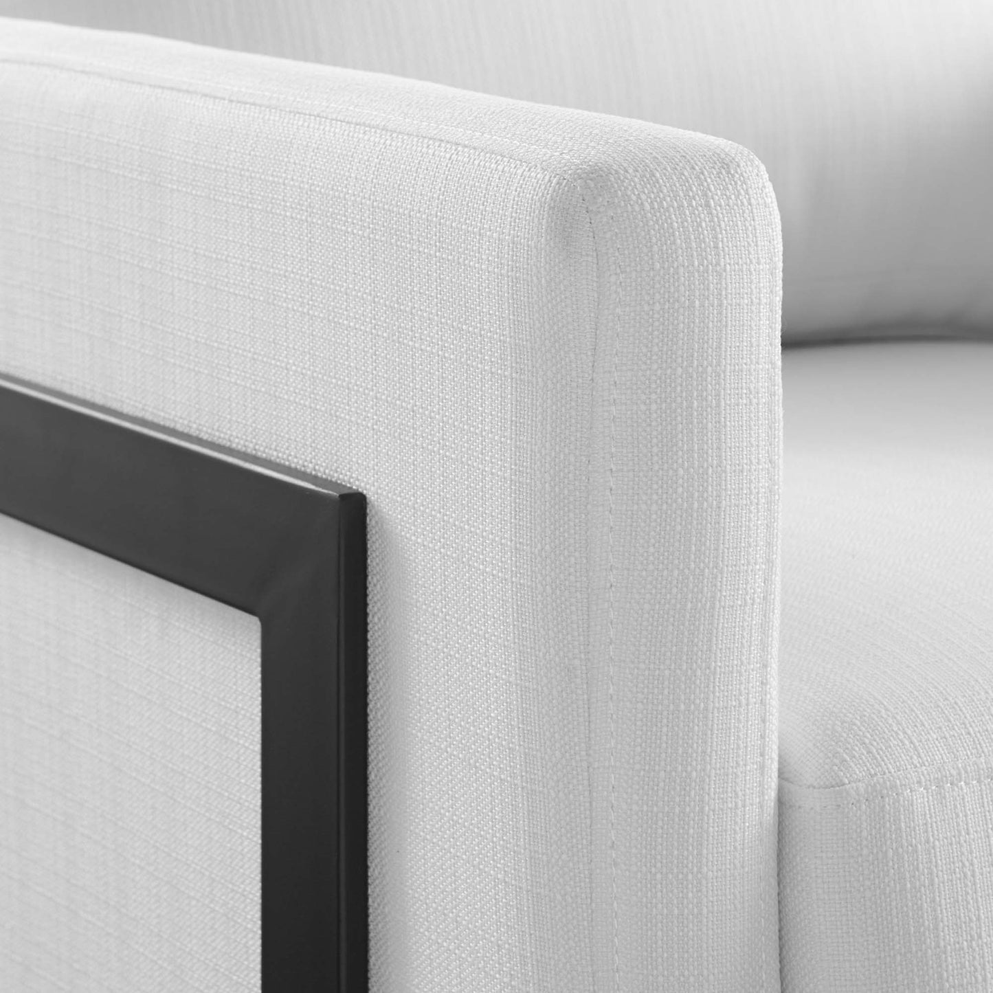 Posse Upholstered Fabric Accent Chair by Modway EEI-4391-BLK-WHI