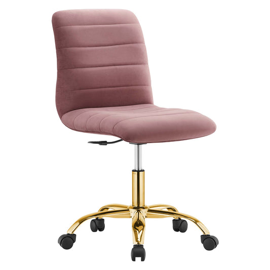 Ripple Armless Performance Velvet Office Chair by Modway EEI-4972-GLD-DUS