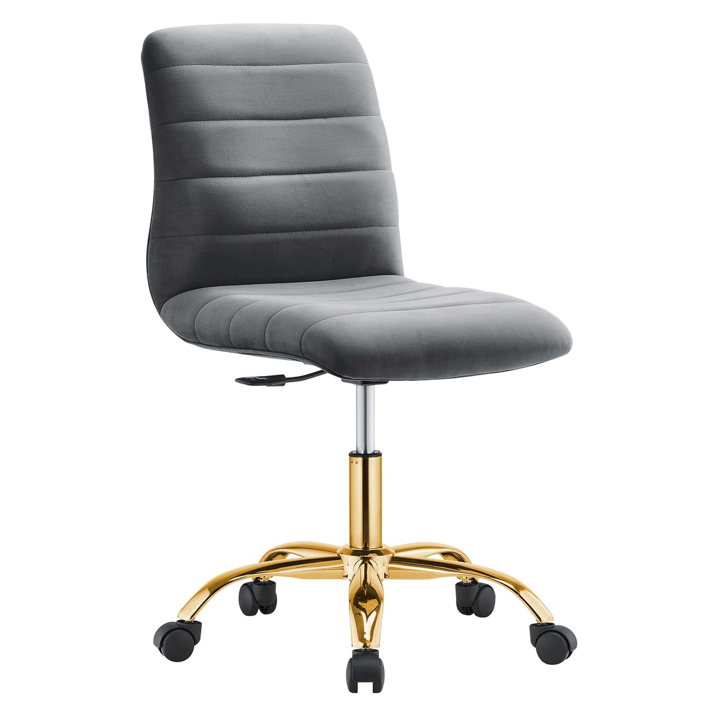 Ripple Armless Performance Velvet Office Chair by Modway EEI-4972-GLD-GRY