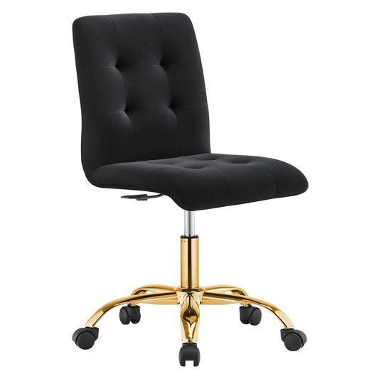 Prim Armless Performance Velvet Office Chair by Modway EEI-4973-GLD-BLK