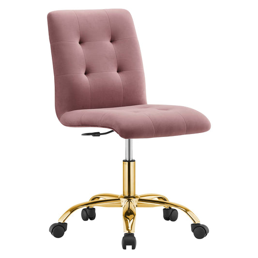 Prim Armless Performance Velvet Office Chair by Modway EEI-4973-GLD-DUS