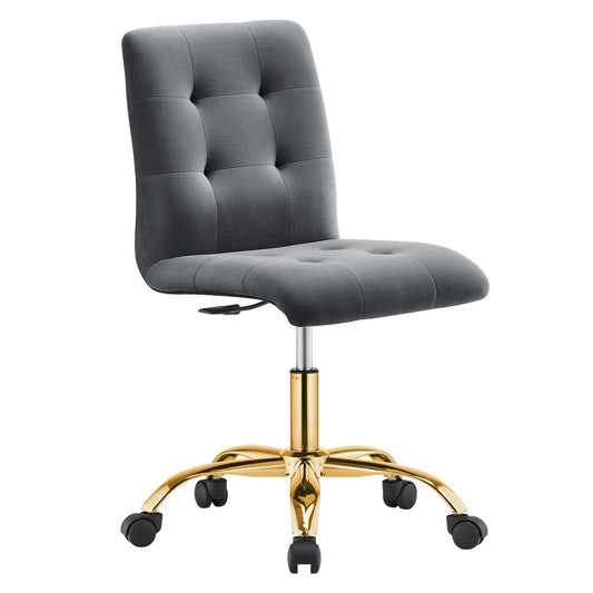 Prim Armless Performance Velvet Office Chair by Modway EEI-4973-GLD-GRY
