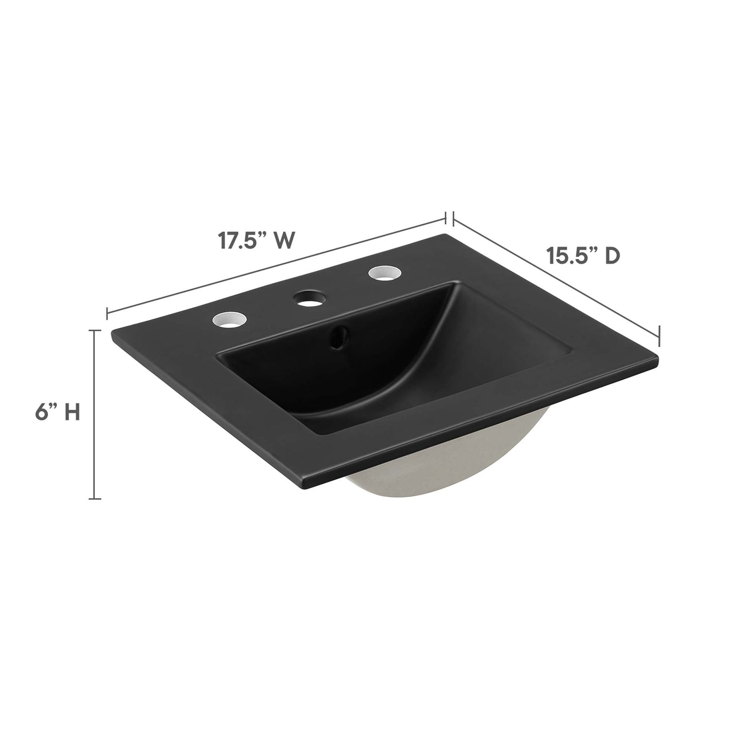 Cayman 18" Bathroom Sink by Modway EEI-5068-BLK