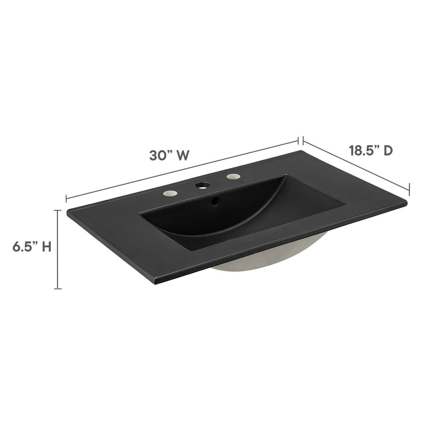 Cayman 30" Bathroom Sink by Modway EEI-5070-BLK
