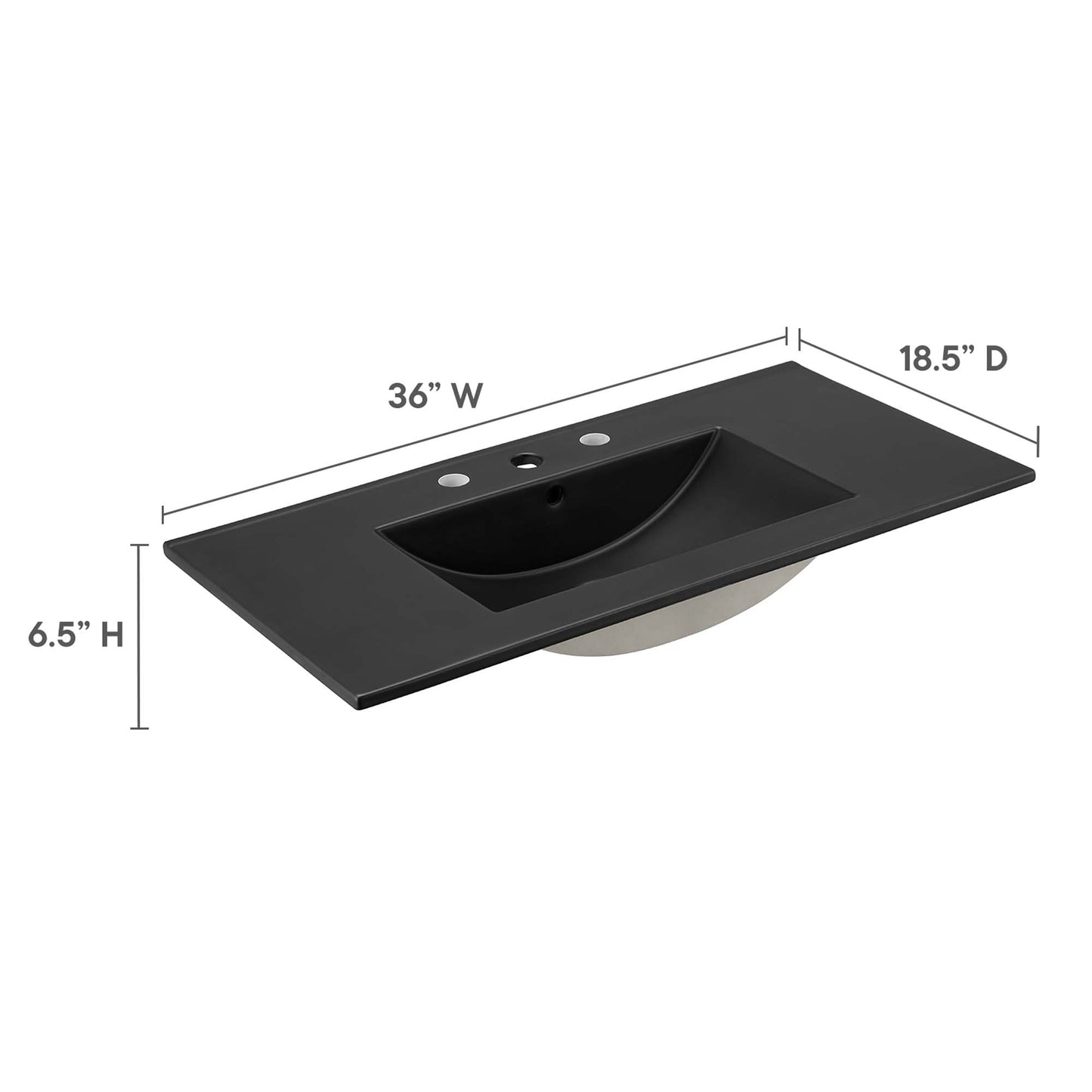 Cayman 36" Bathroom Sink by Modway EEI-5071-BLK