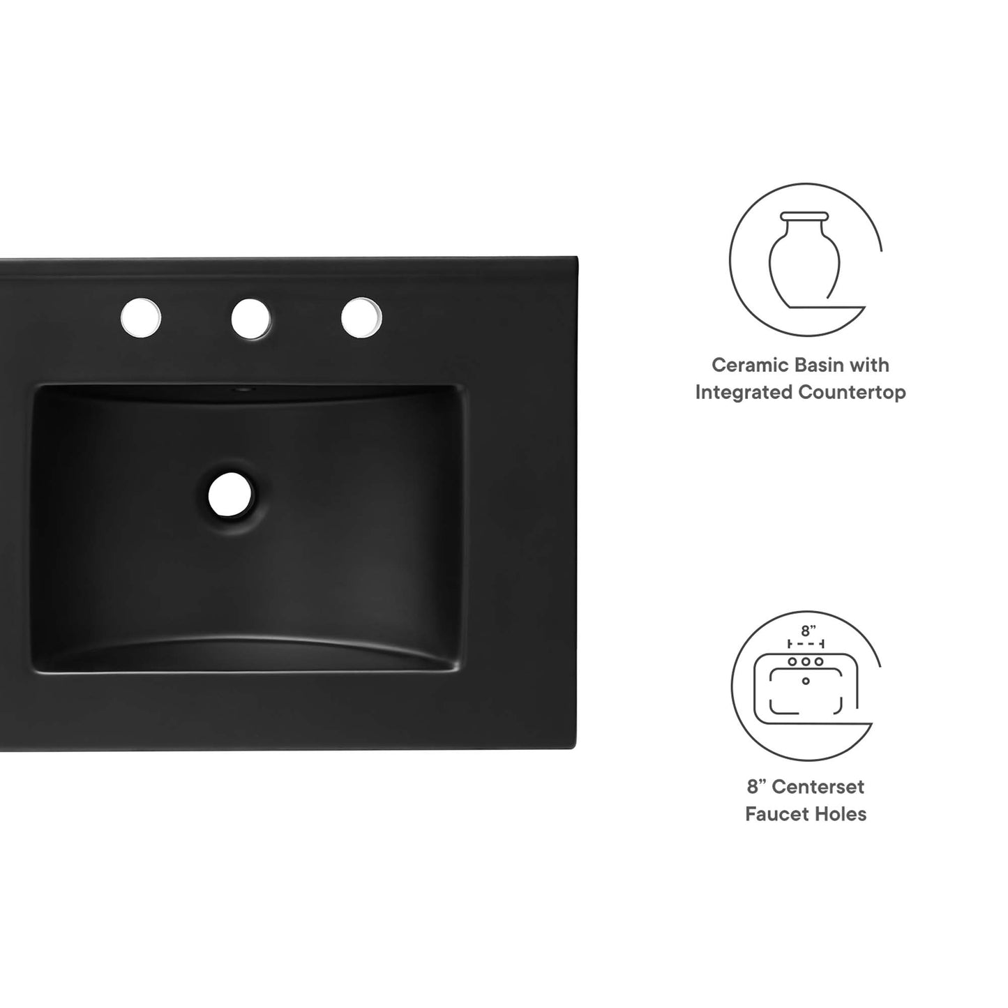 Cayman 48" Double Basin Bathroom Sink by Modway EEI-5073-BLK