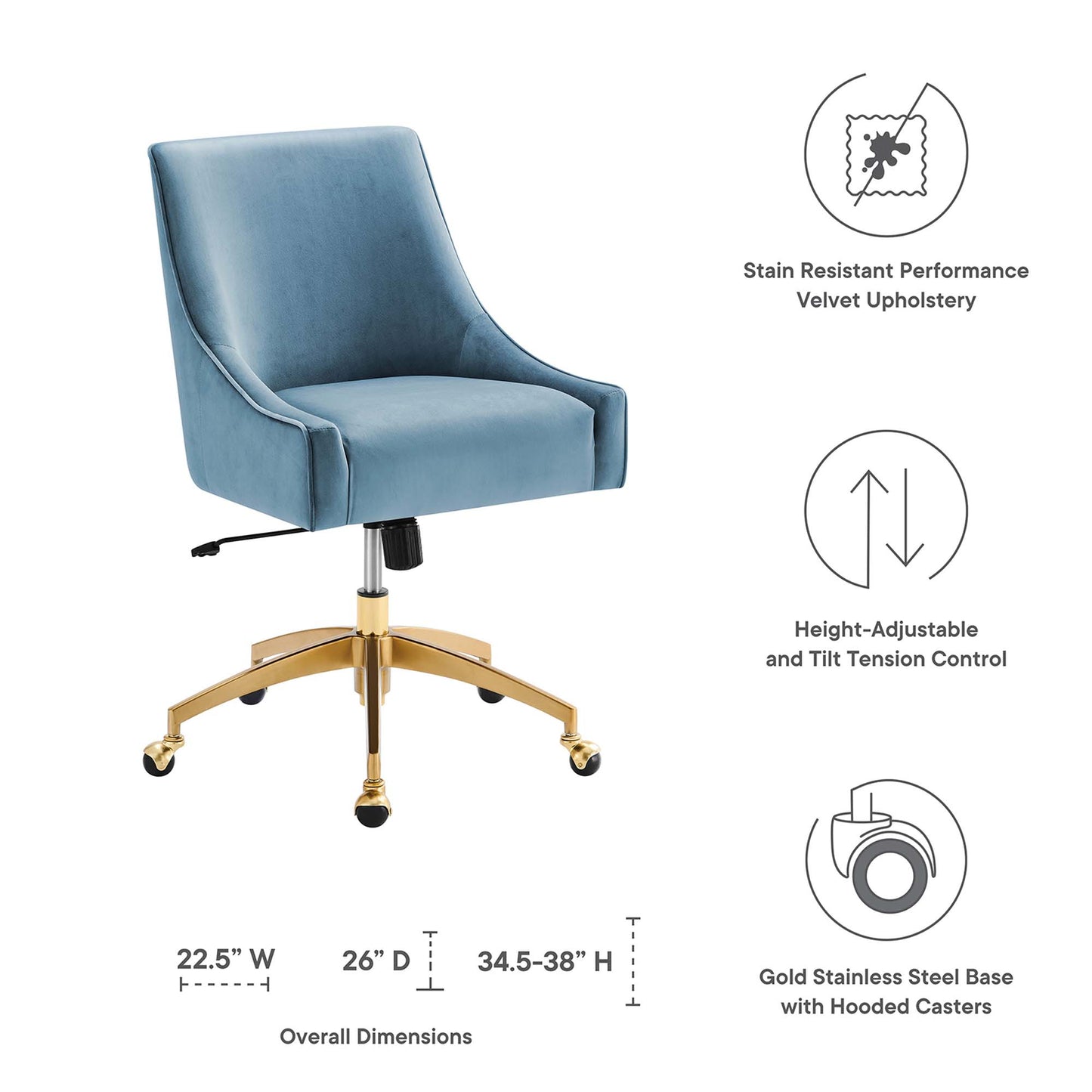 Discern Performance Velvet Office Chair by Modway EEI-5079-LBU