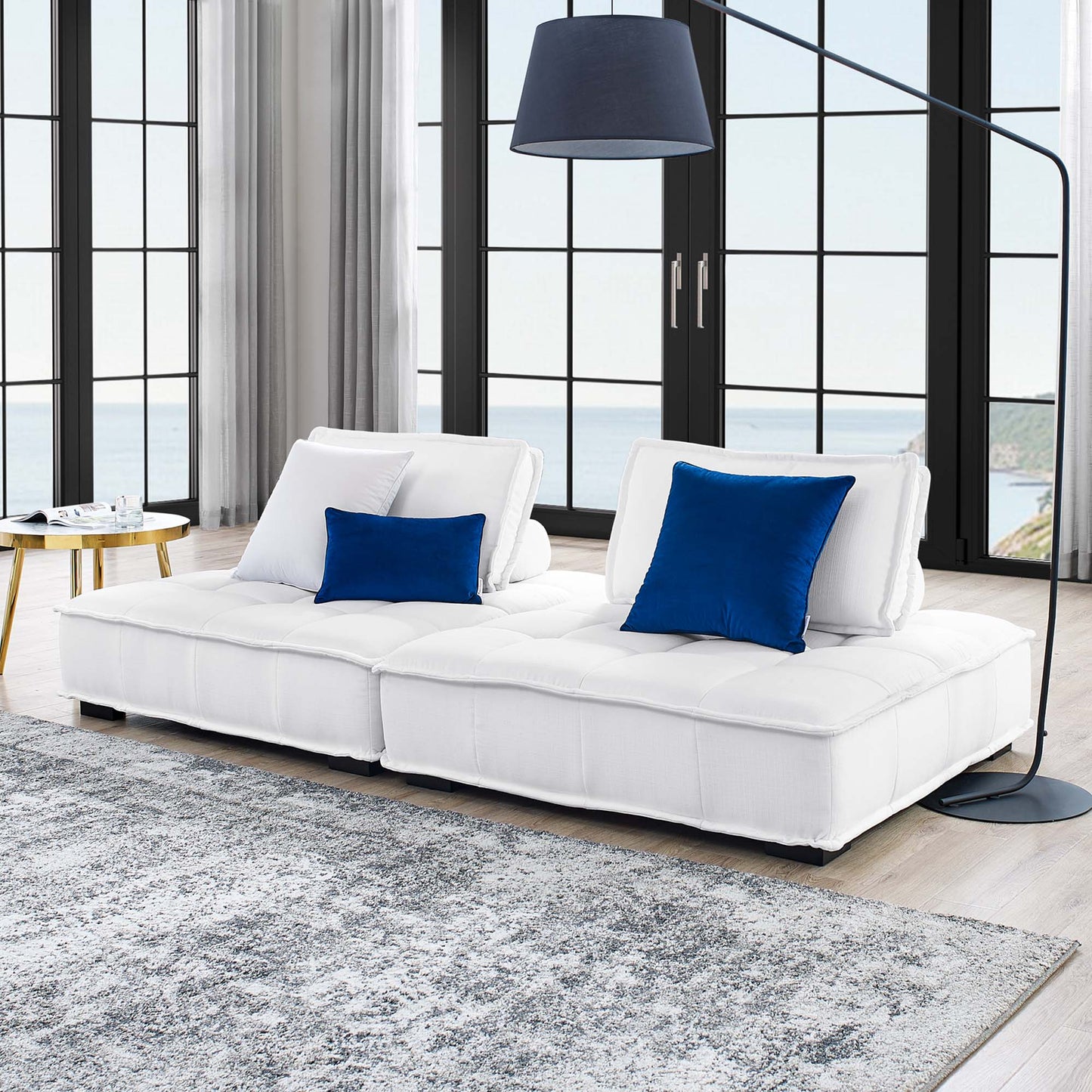 Saunter 2-Piece Tufted Fabric Fabric Loveseat by Modway EEI-5204-WHI