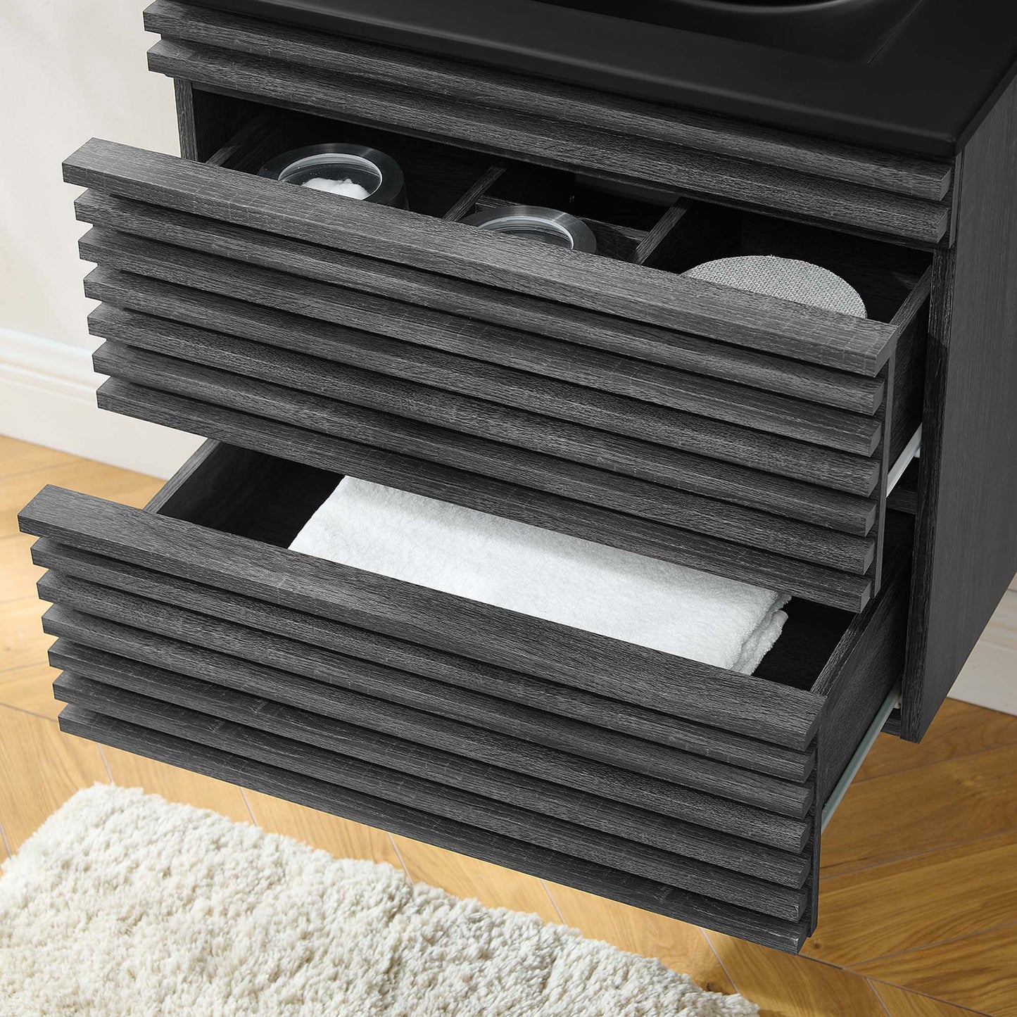 Render 24" Wall-Mount Bathroom Vanity by Modway EEI-5364-CHA-BLK