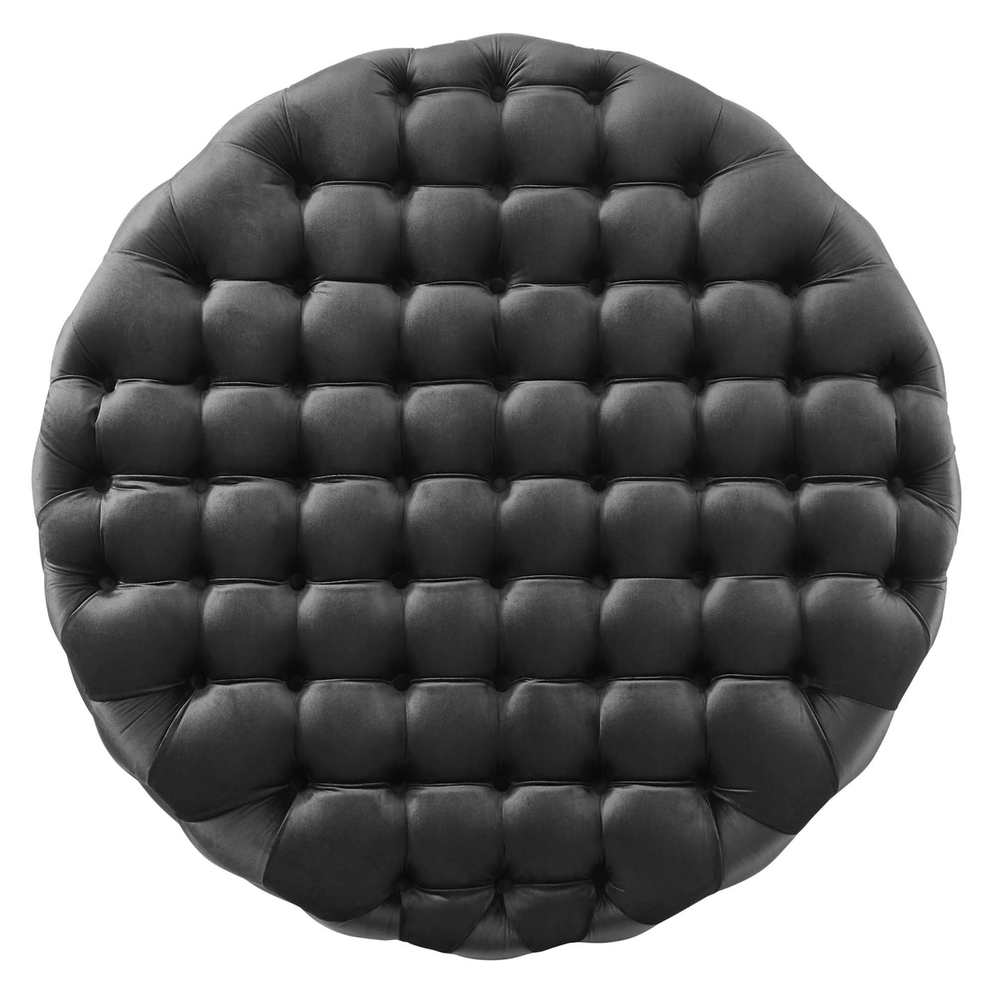 Amour Tufted Button Large Round Performance Velvet Ottoman by Modway EEI-5469-BLK