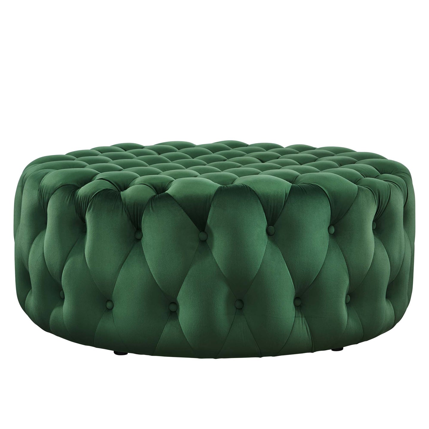 Amour Tufted Button Large Round Performance Velvet Ottoman by Modway EEI-5469-EME