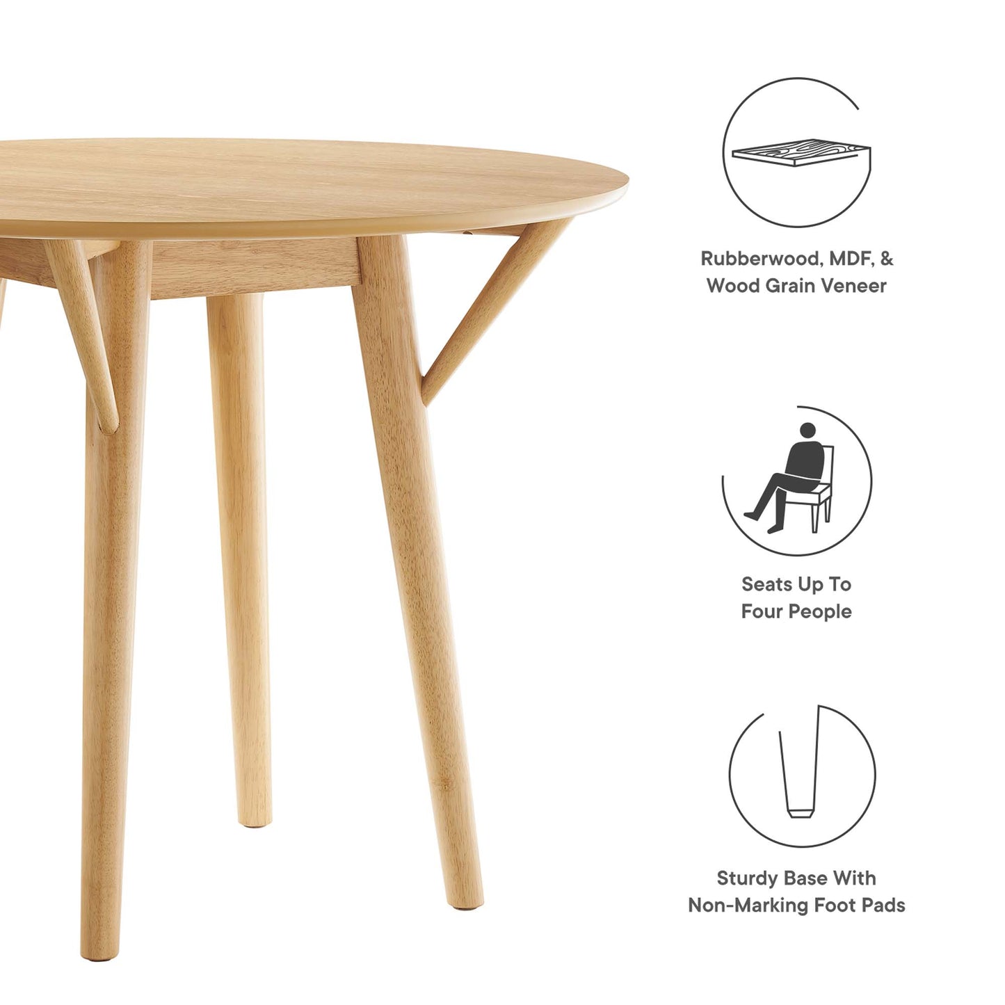 Gallant 36" Dining Table by Modway EEI-5515-OAK-OAK