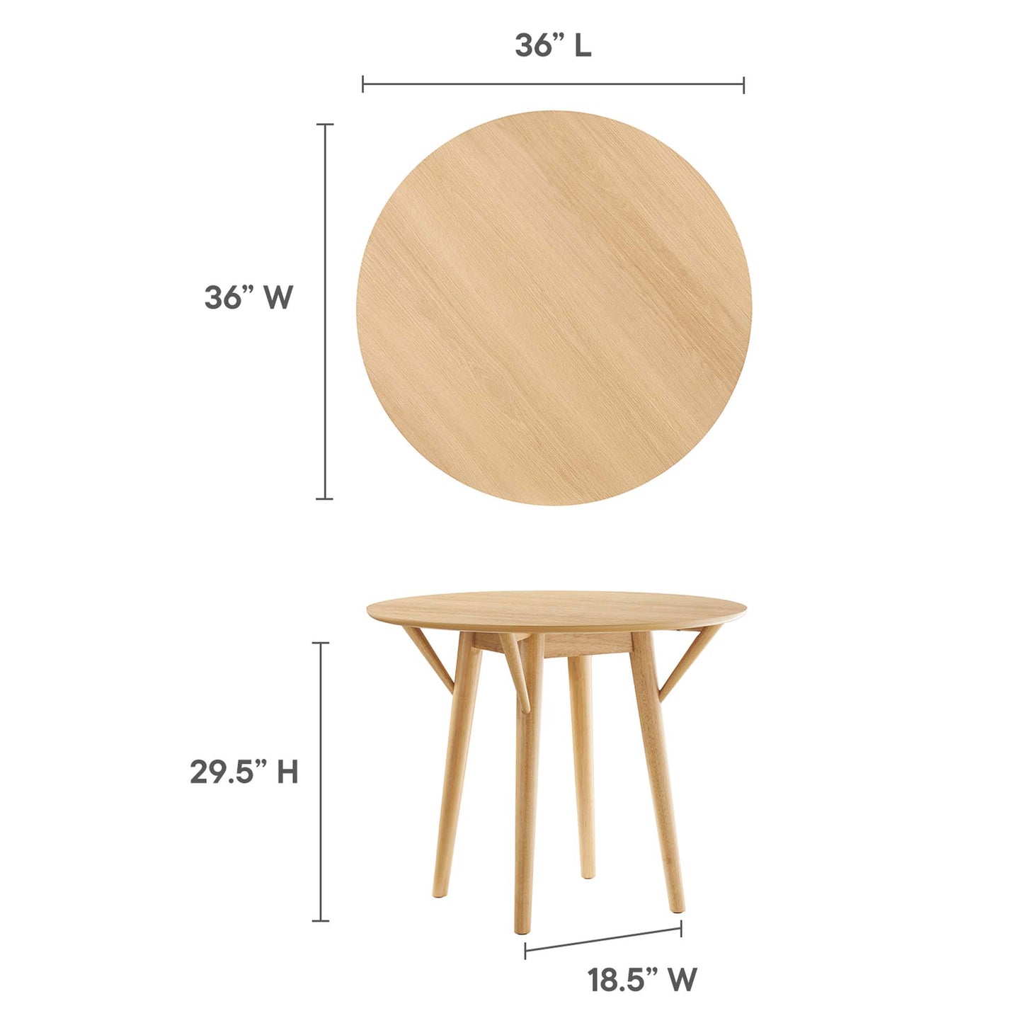 Gallant 36" Dining Table by Modway EEI-5515-OAK-OAK