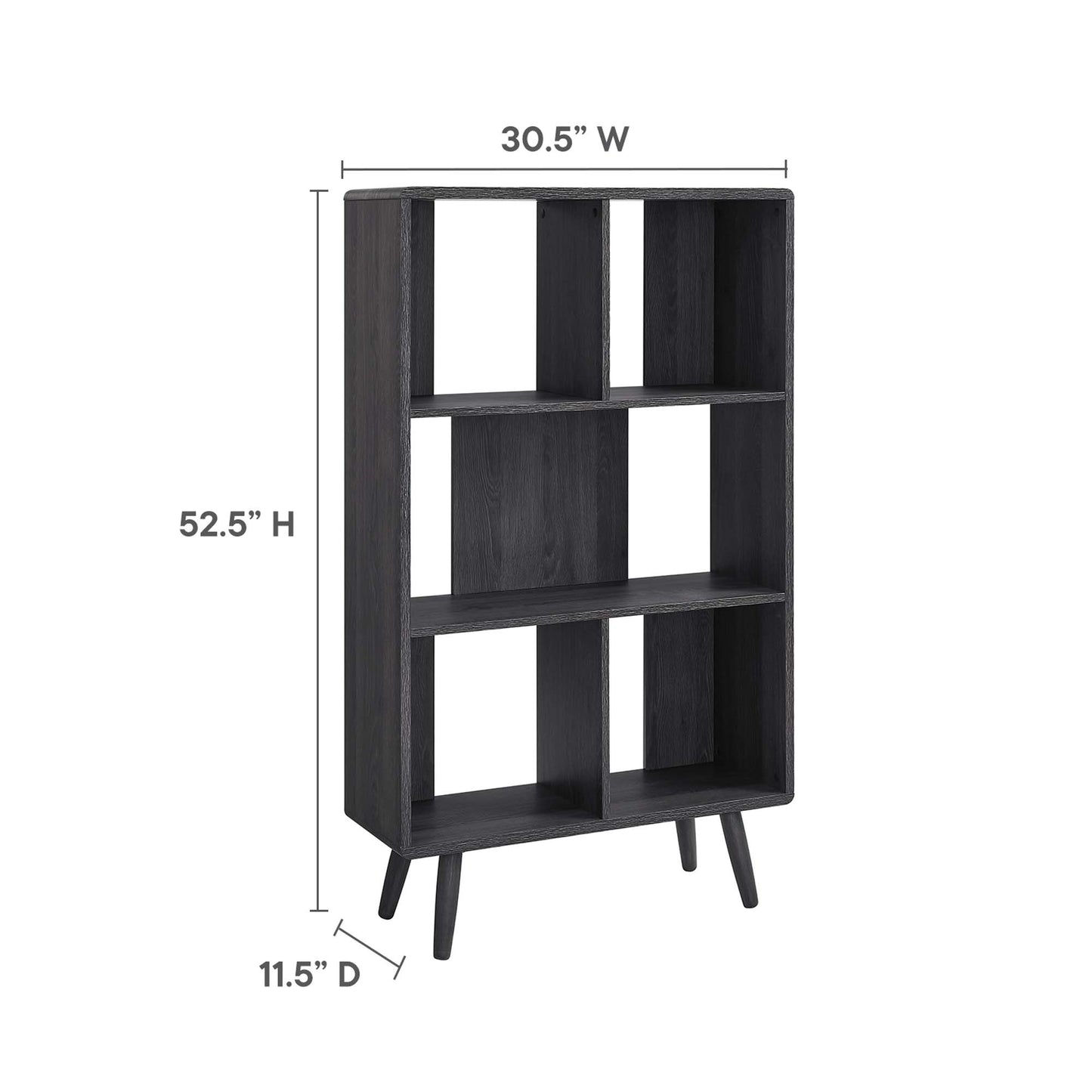 Transmit 5 Shelf Wood Grain Bookcase by Modway EEI-5743-CHA