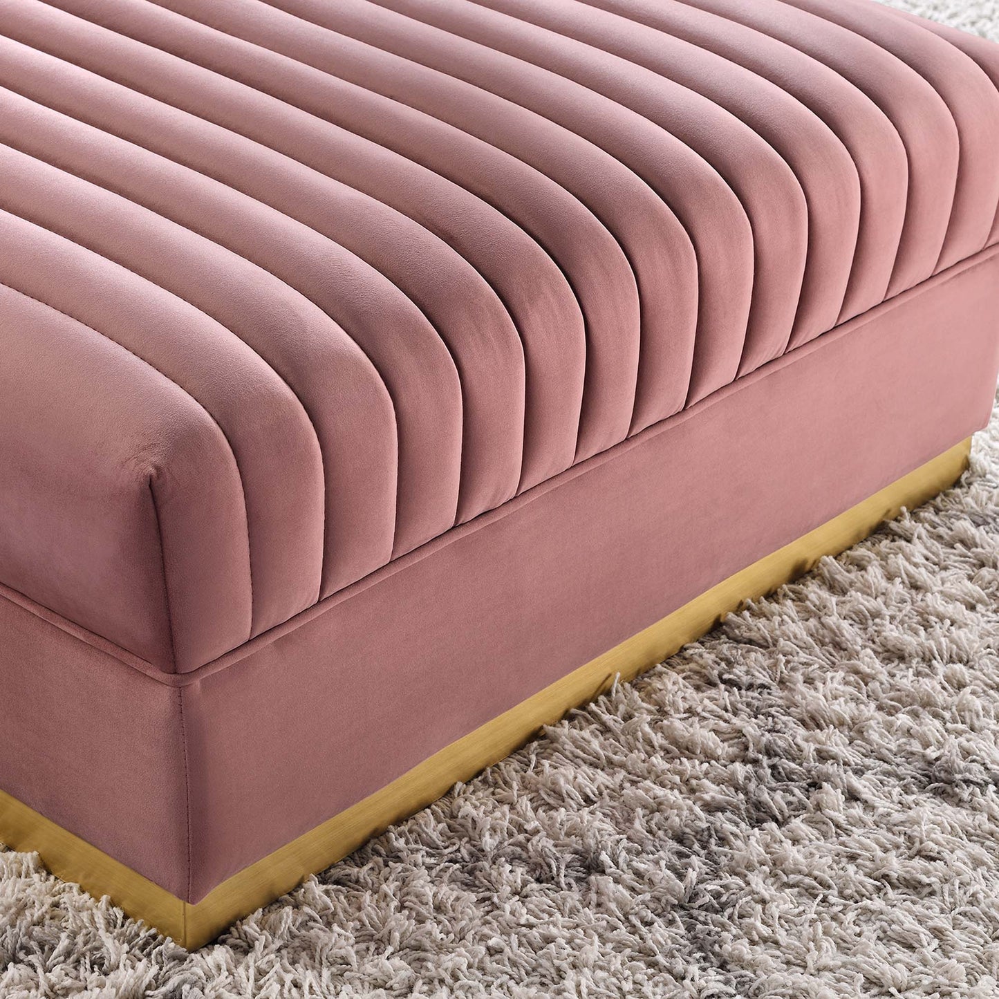 Sanguine Channel Tufted Performance Velvet Modular Sectional Sofa Ottoman by Modway EEI-6036-DUS