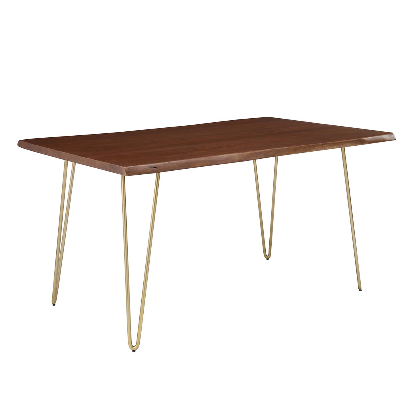 Ardor 60" Live Edge Acacia Wood Acacia Wood Dining Table by Modway EEI-6059-GLD-WAL