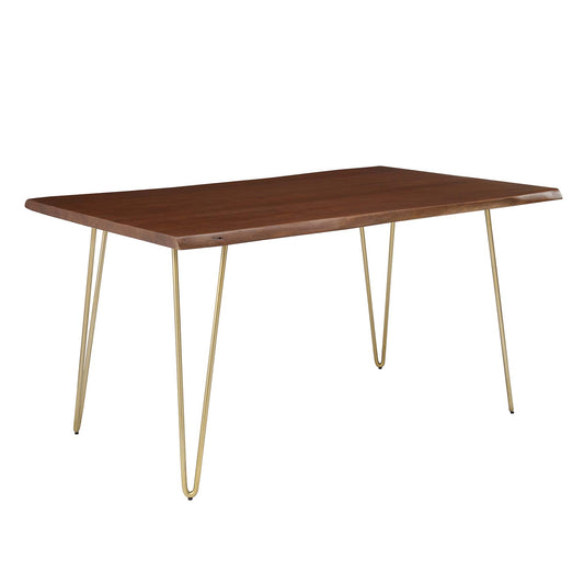 Ardor 60" Live Edge Acacia Wood Acacia Wood Dining Table by Modway EEI-6059-GLD-WAL