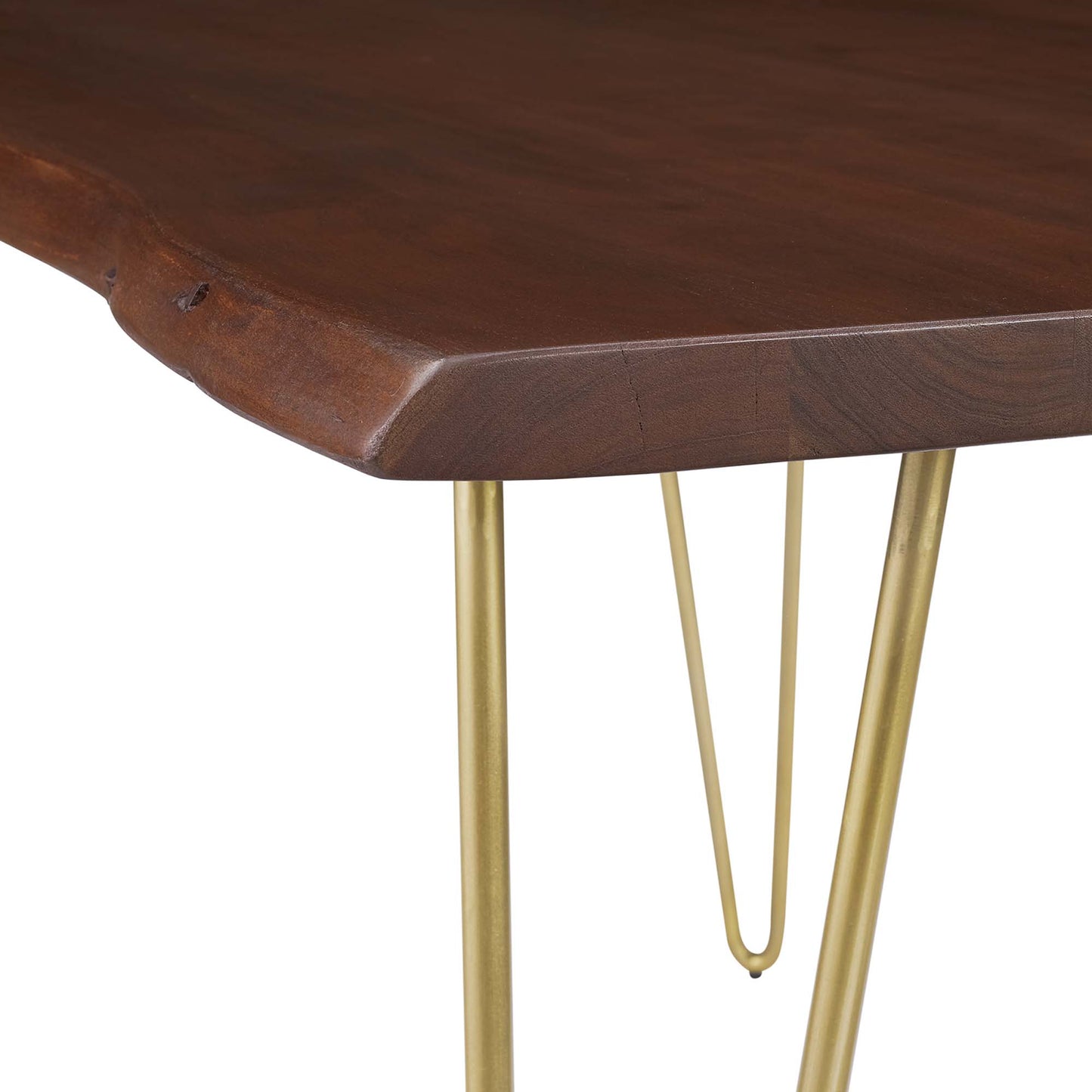 Ardor 60" Live Edge Acacia Wood Acacia Wood Dining Table by Modway EEI-6059-GLD-WAL