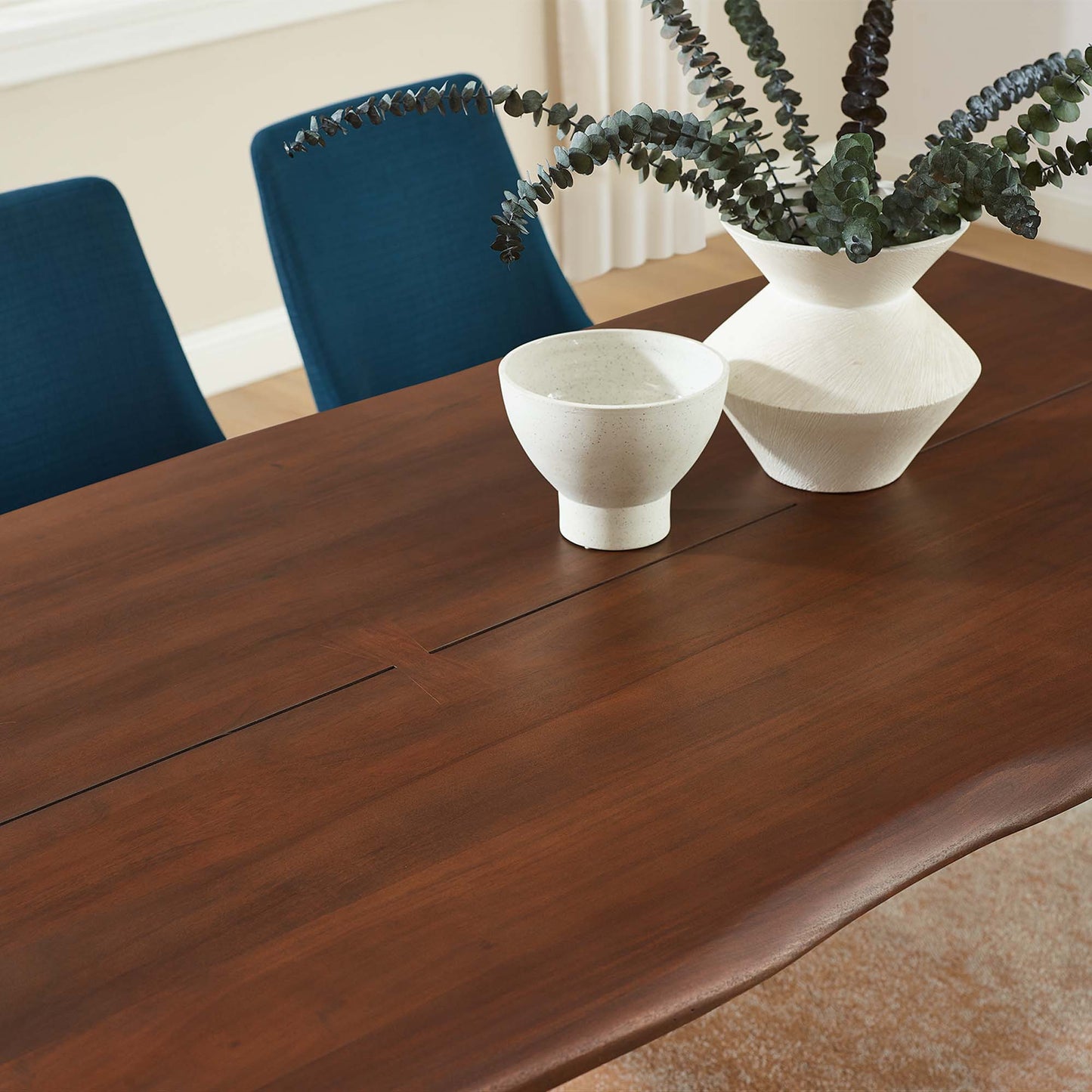 Ardor 74" Live Edge Acacia Wood Acacia Wood Dining Table by Modway EEI-6070-BLK-WAL
