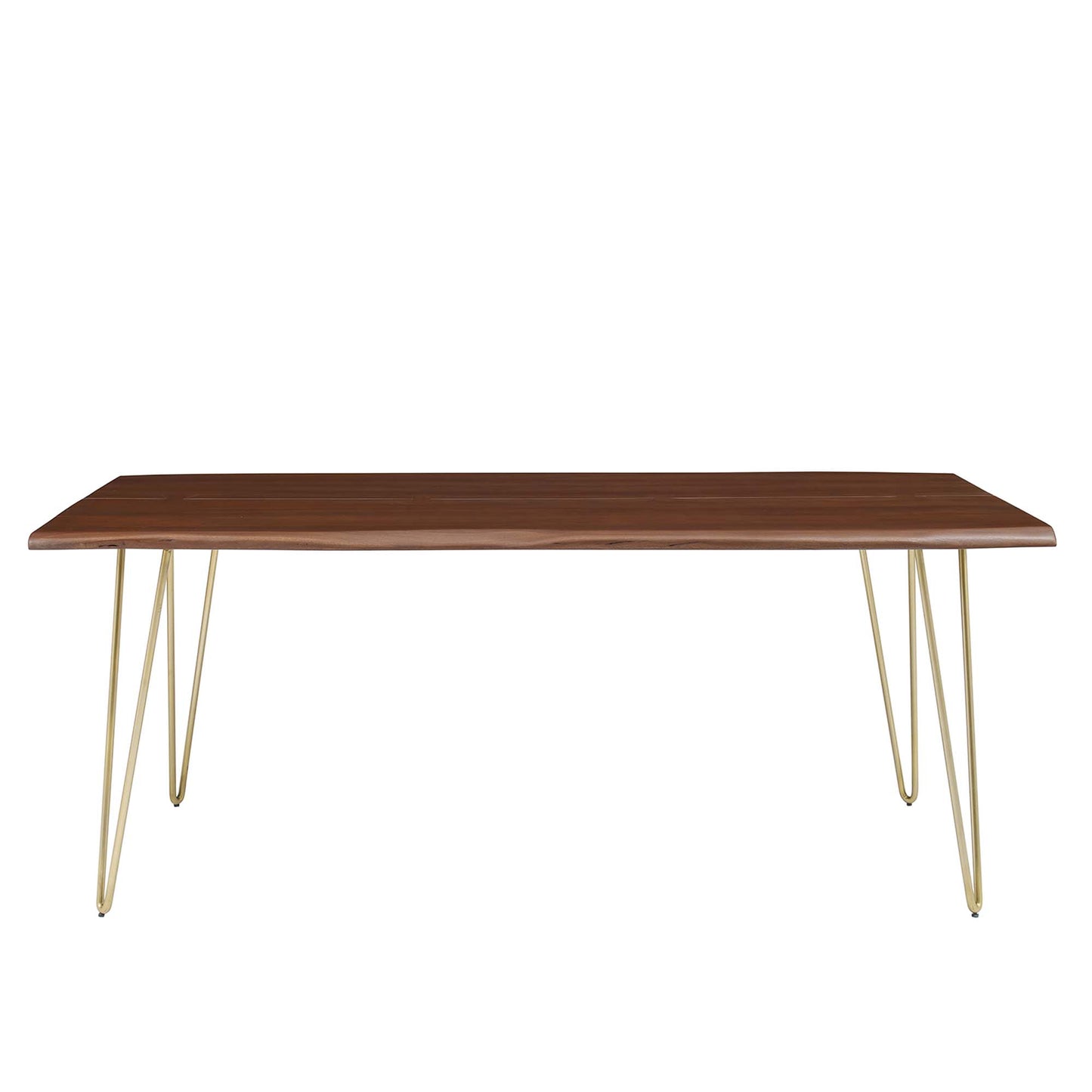 Ardor 74" Live Edge Acacia Wood Acacia Wood Dining Table by Modway EEI-6070-GLD-WAL