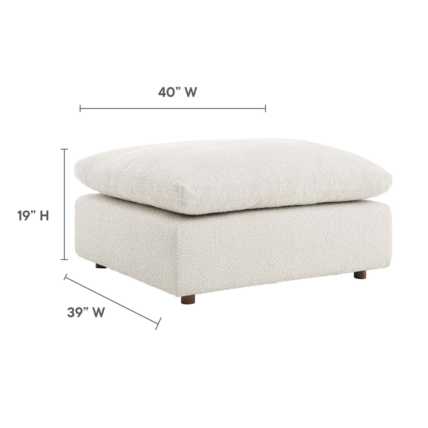 Commix Down Filled Overstuffed Boucle Fabric Ottoman by Modway