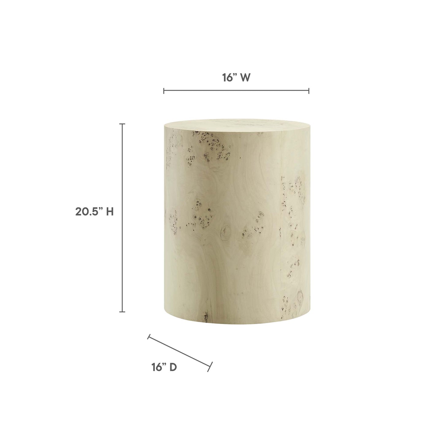 Cosmos 16" Round Burl Wood Side Table by Modway EEI-6271-BLB