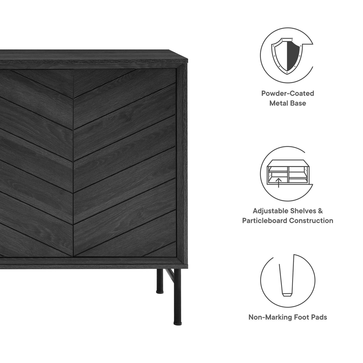 Harper Chevron Sideboard by Modway EEI-6336-BLK