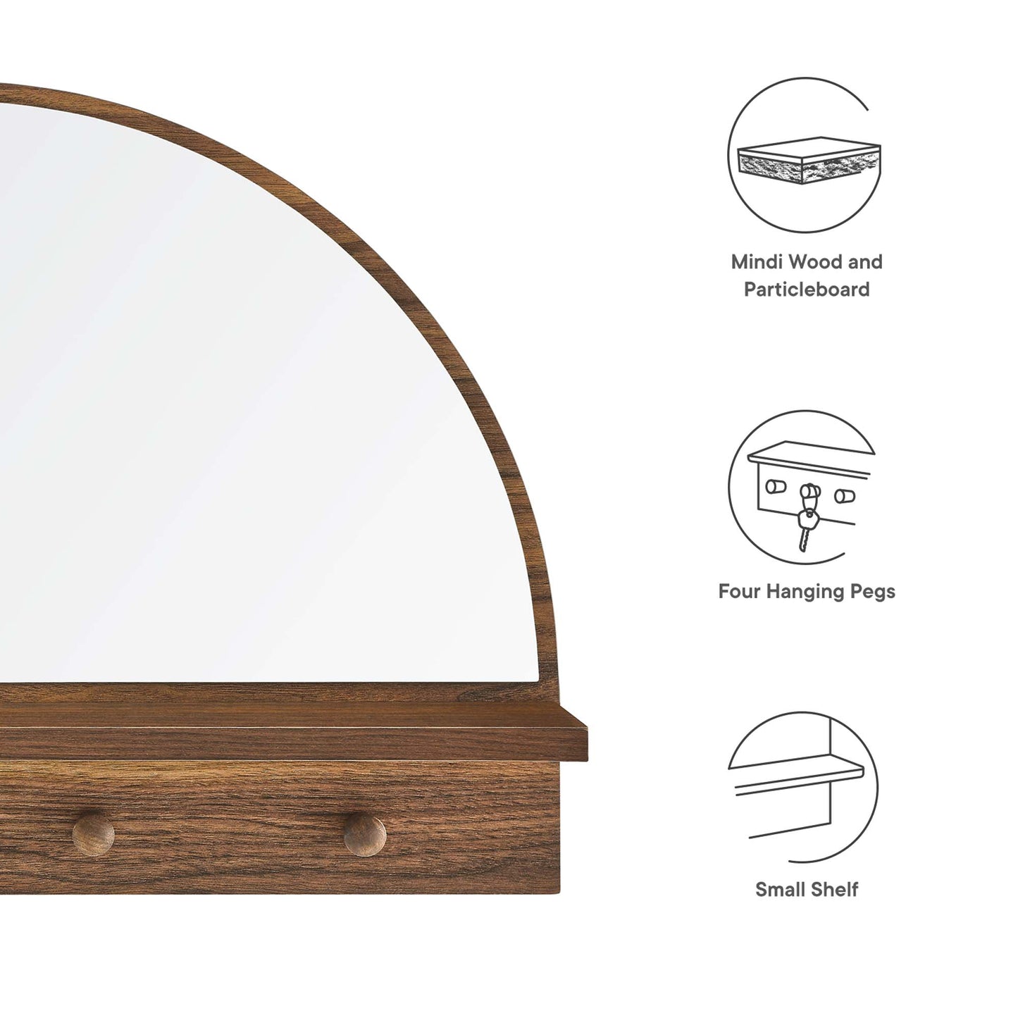 Moonbeam Arched Mirror by Modway EEI-6350-WAL
