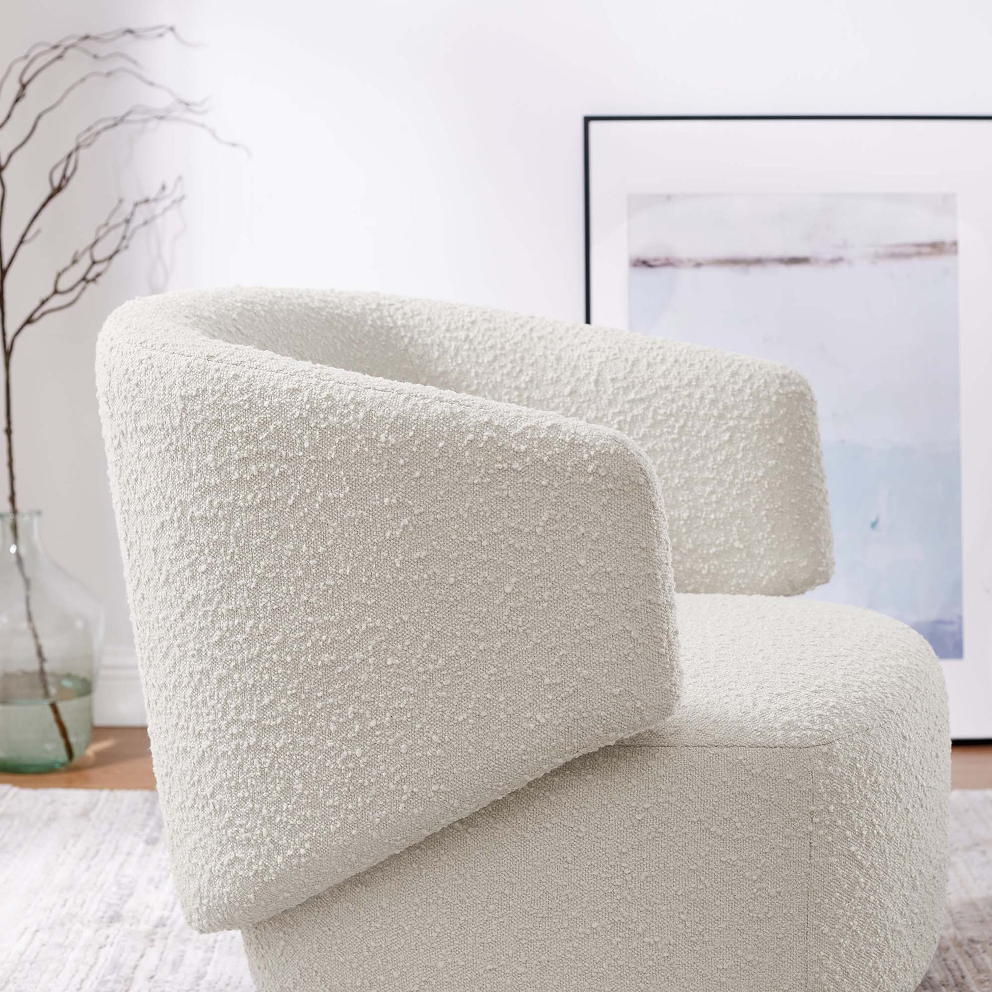 Celestia Boucle Fabric Swivel Chair by Modway