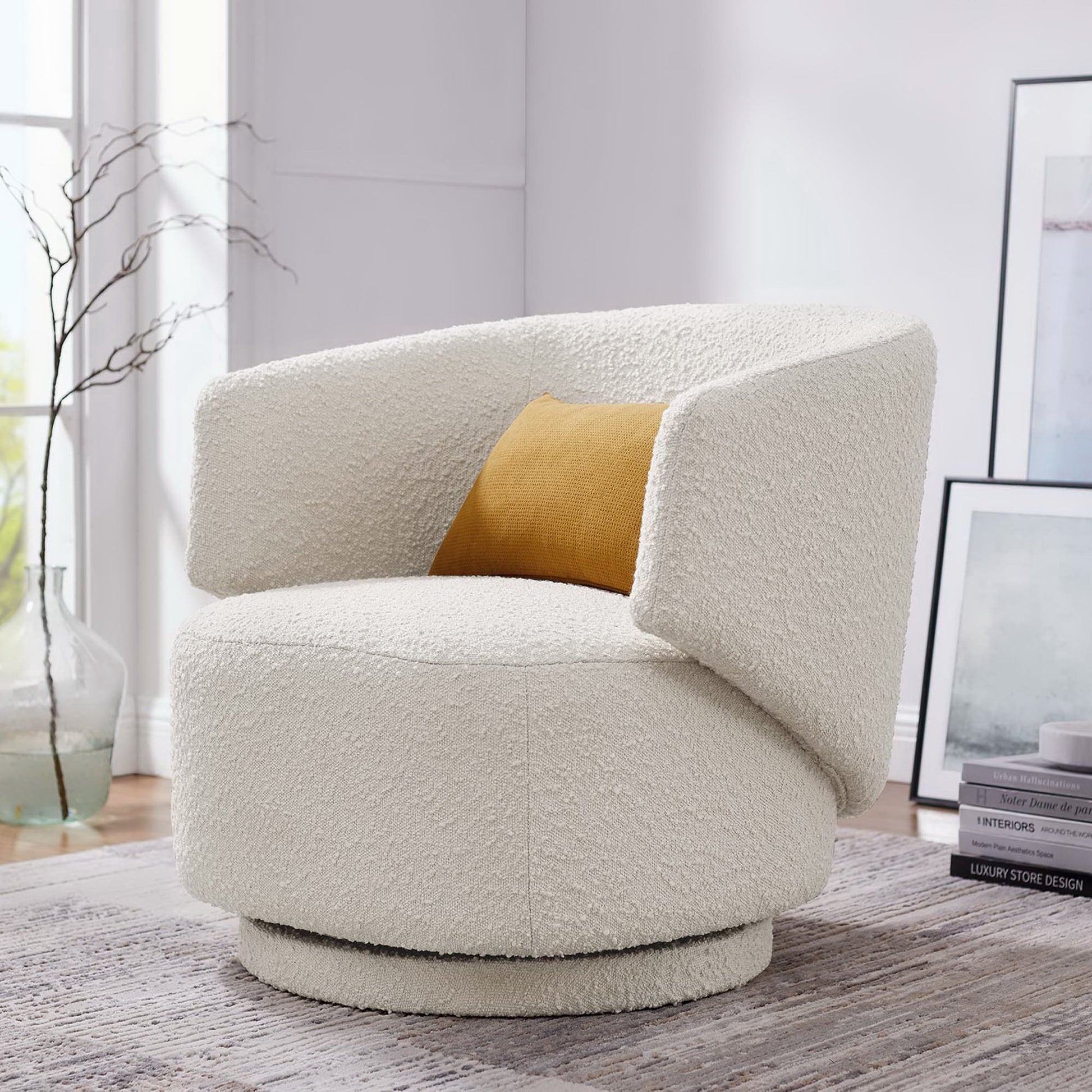 Celestia Boucle Fabric Swivel Chair by Modway