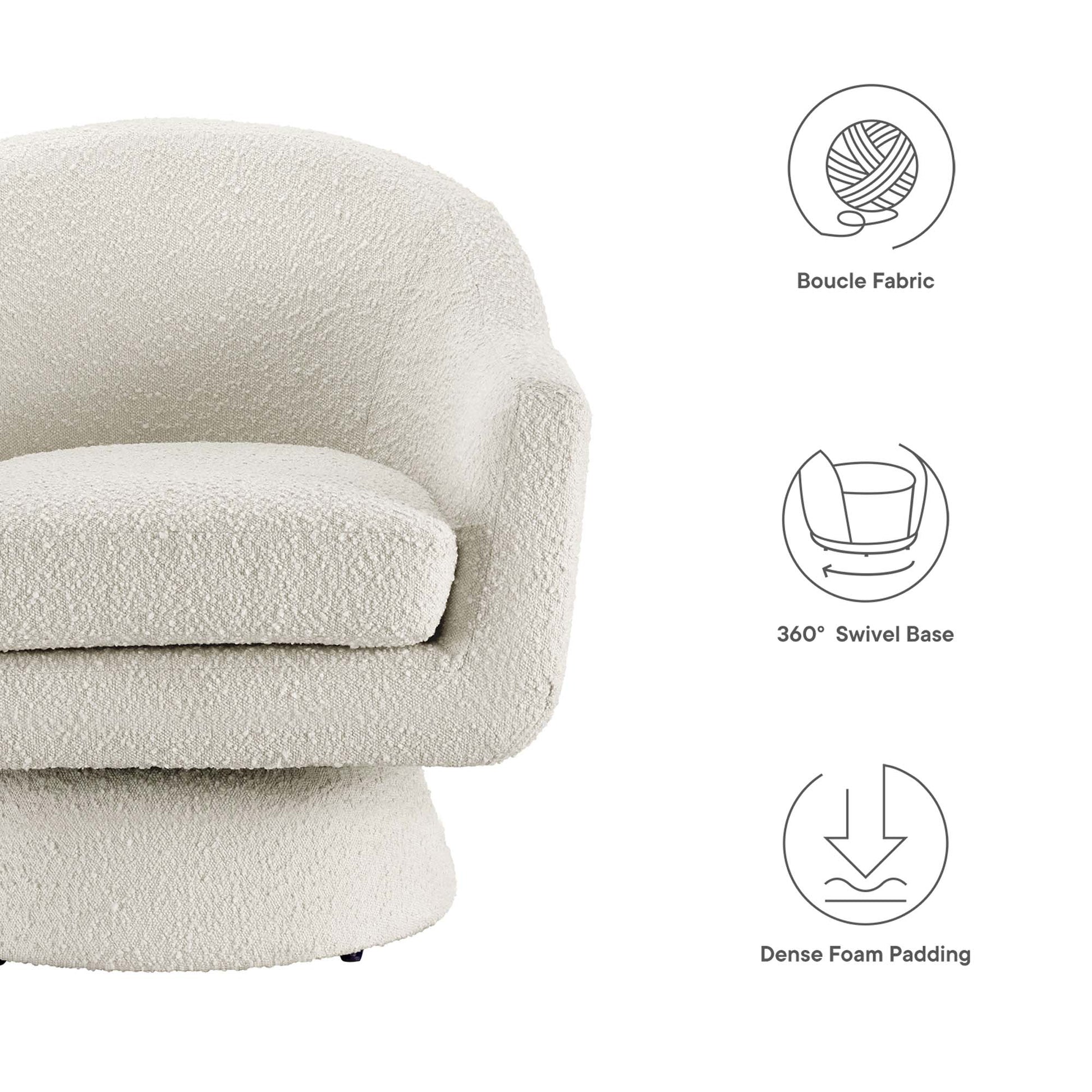 Astral Boucle Fabric Swivel Chair by Modway
