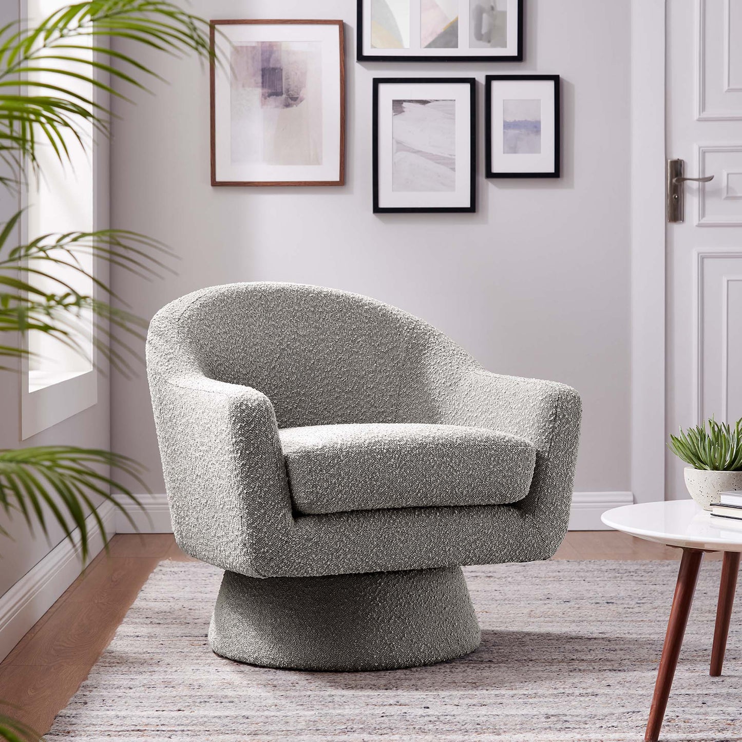 Astral Boucle Fabric Swivel Chair by Modway